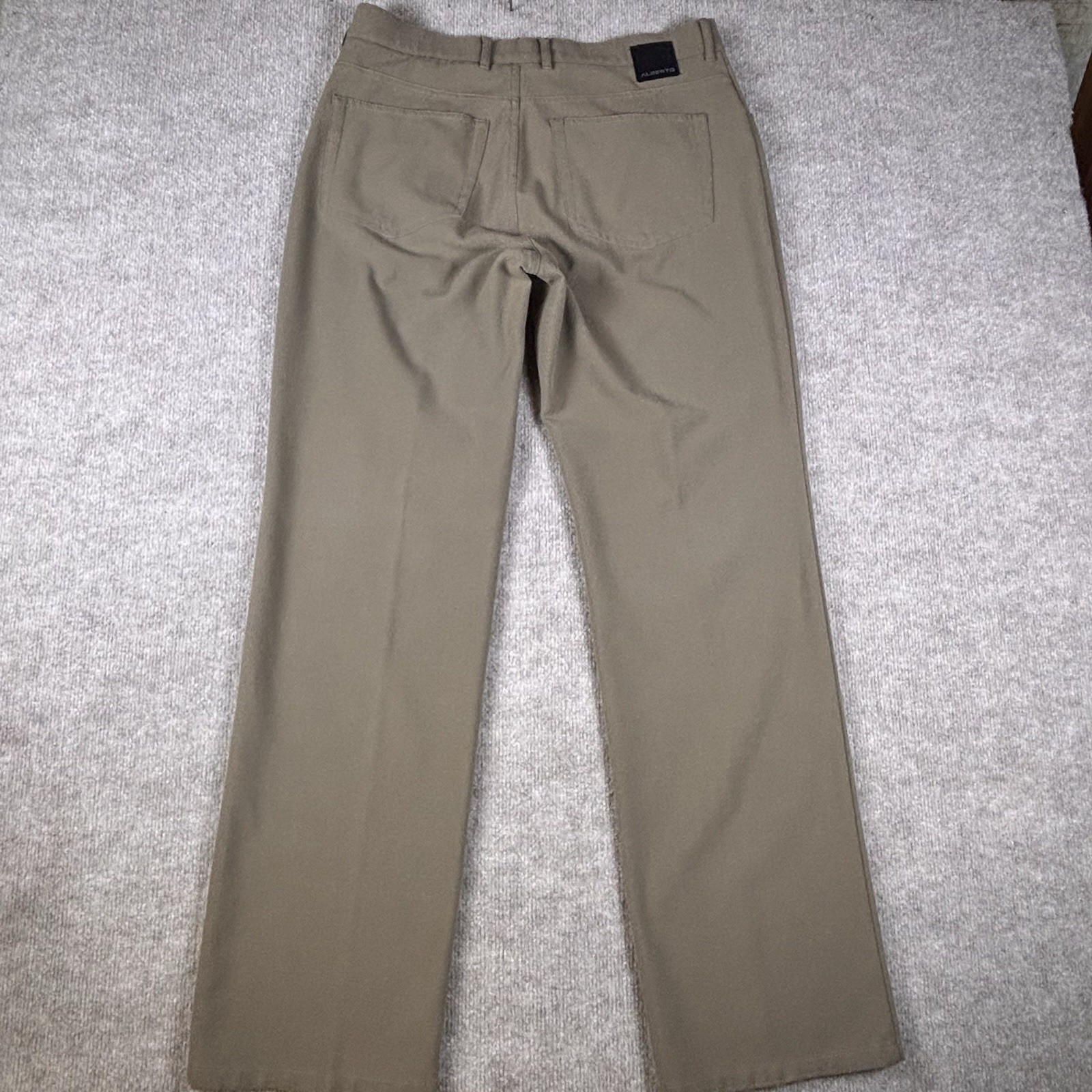 ALBERTO Ceramica Men’s Beige Twill Stretch Comfort Fit Straight Pants Size 34