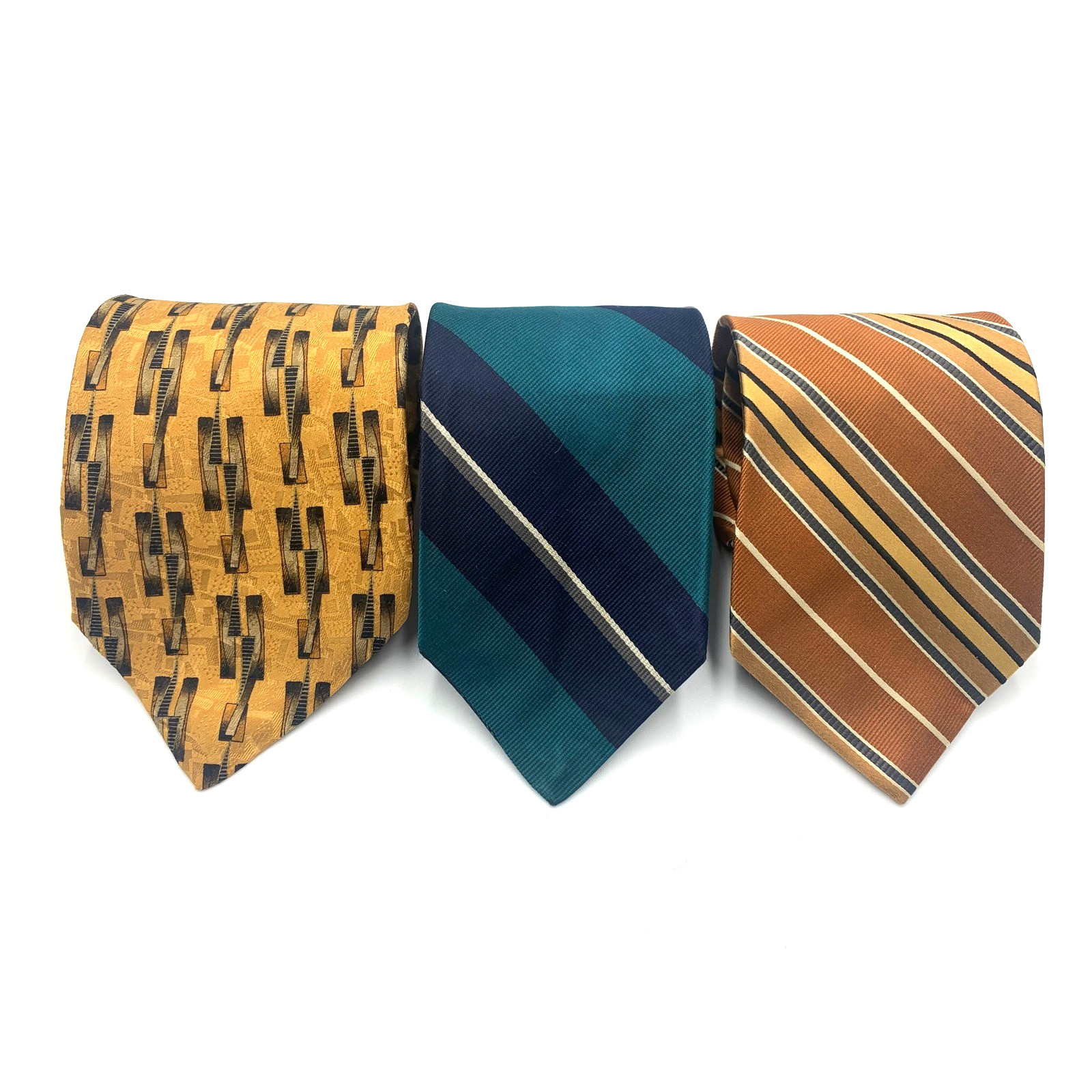 Robert Talbott Best in Class Repp Silk Striped Geometric Necktie Lot 3 Men’s