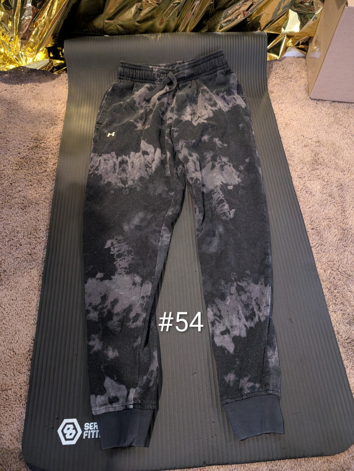 Under Armour Rival Fleece Joggers Mens Medium Navy Tie Dye Pants B7