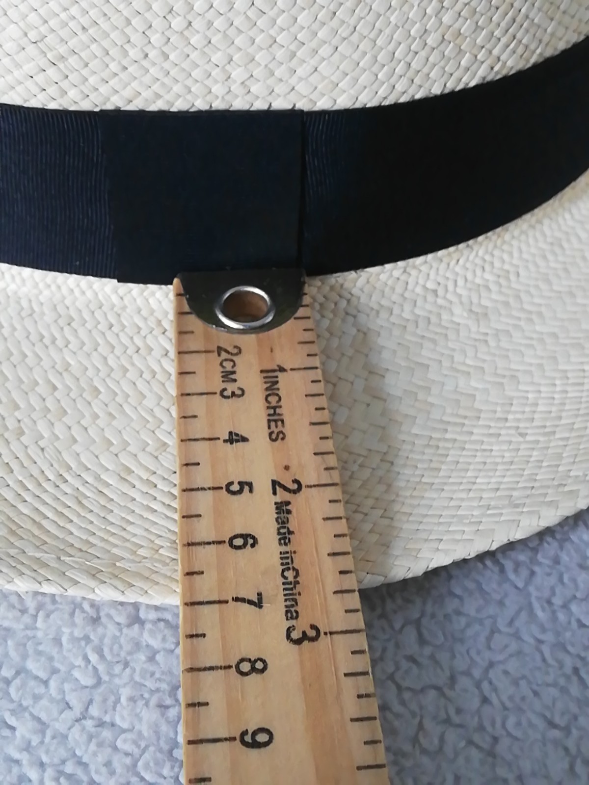 GENUINE ECUADOR “PANAMA HAT” 2.5 Inch Brim TOQUILLA STRAW 60Cm CLASSIC BEIGE