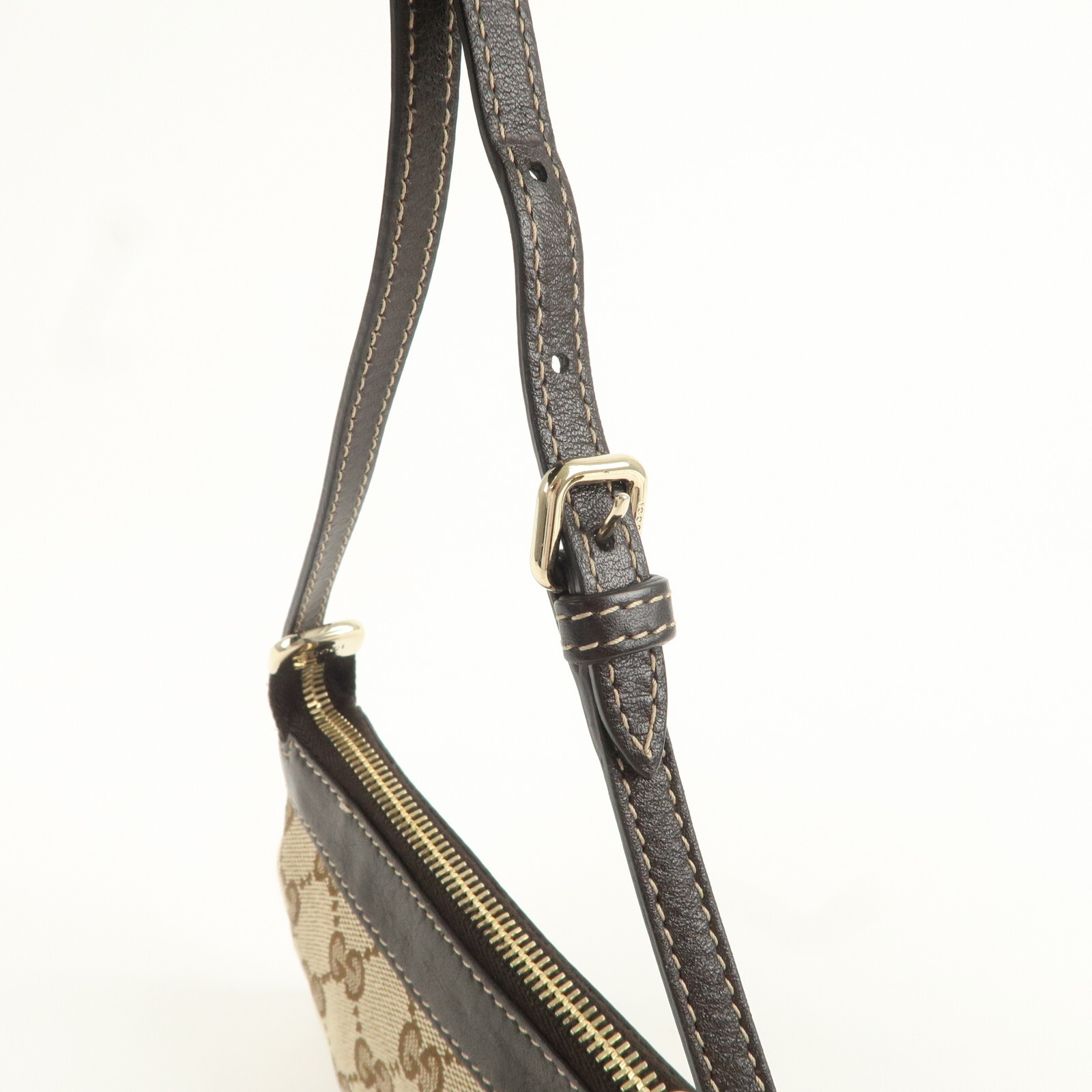GUCCI Interlocking G GG Shoulder Bag Canvas Leather 212216 Auth Used