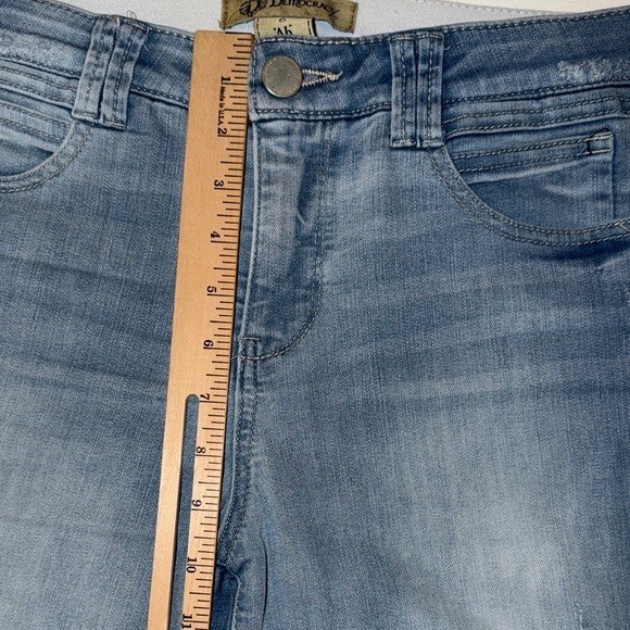Democracy Ab Technology Light Wash Straight Leg Jeans Womens 6 Elastic Waist