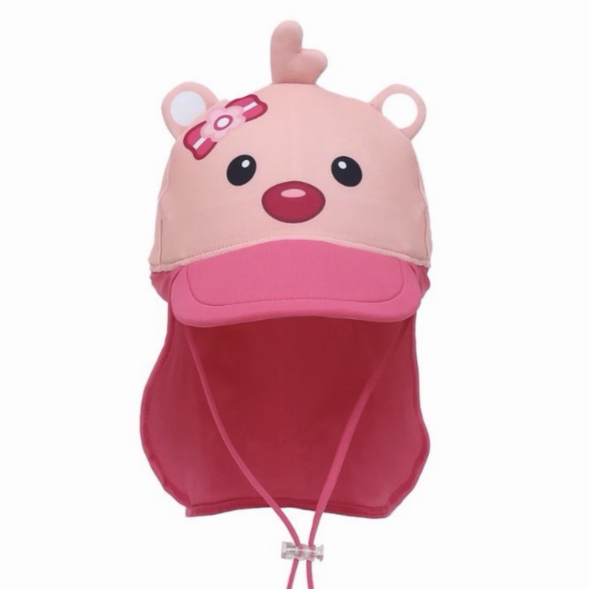 Pororo Loopy Kids Sun Hat Pink Neck Flap Cap Outdoor Beach Pool 52-53cm