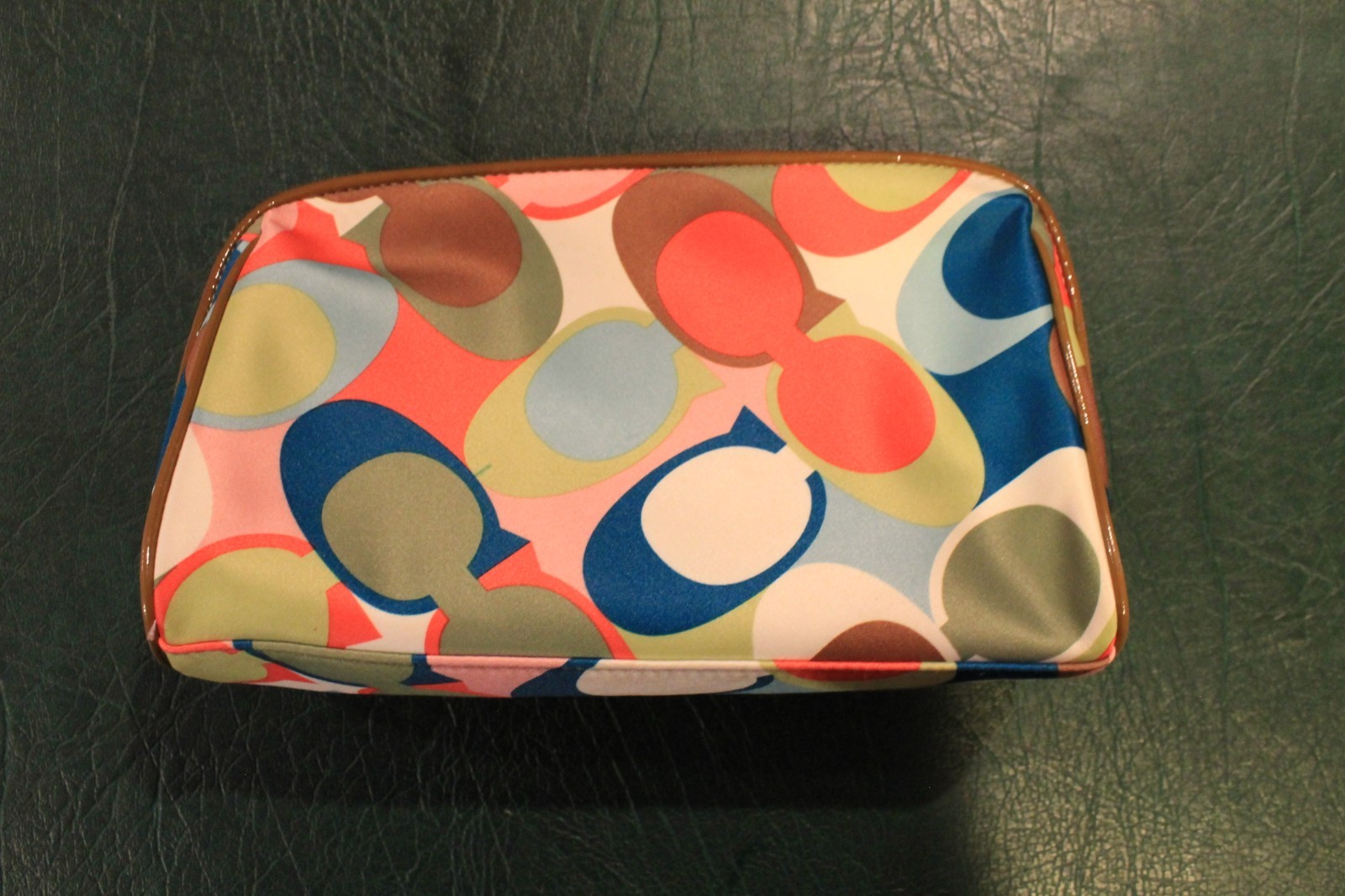 Coach Small Zip Satin Chain Print Multi-Color Bag