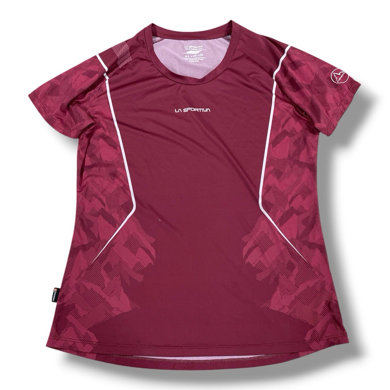 La Sportiva Pacer Women’s T-Shirt Size Large Red 100% recycled polyester