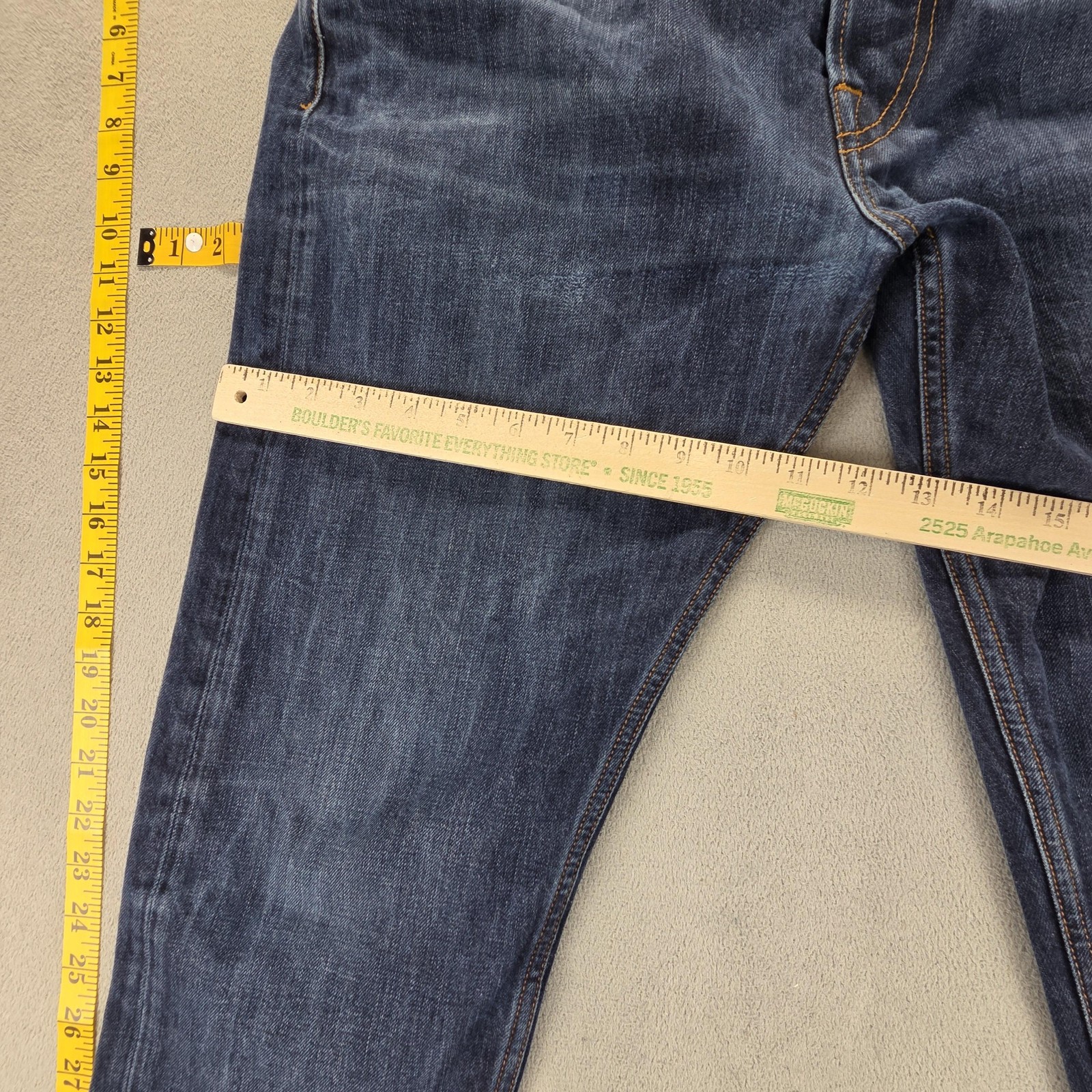 Stone Island Jeans Mens Blue RE-T Medium Wash Slim Button Fly Fits 32×32
