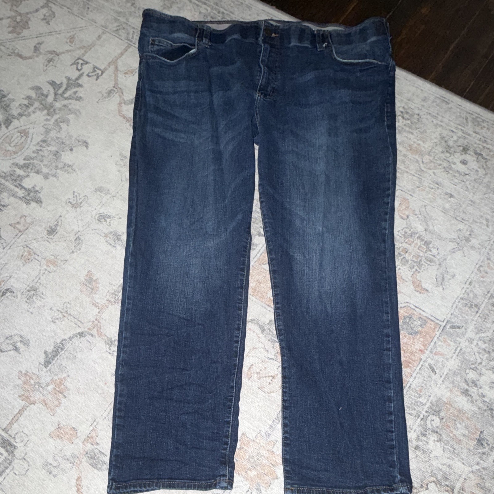 Lee Men’s 44×30 Straight Taper Fit Jeans Blue Denim Stretch Big & Tall