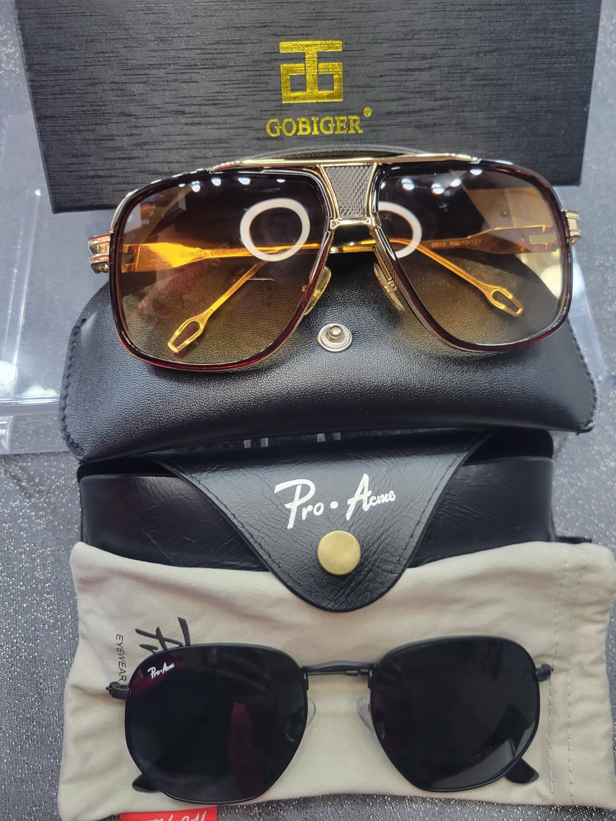 Bulk Sunglasses Lot Set Of 2 ProAcme & GoBiger With Protective Case Included