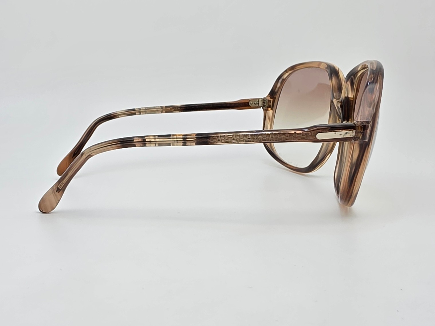 Vintage Crystal Brown Frame Light Brown Gradient Lens Oversized Sunglasses 57mm