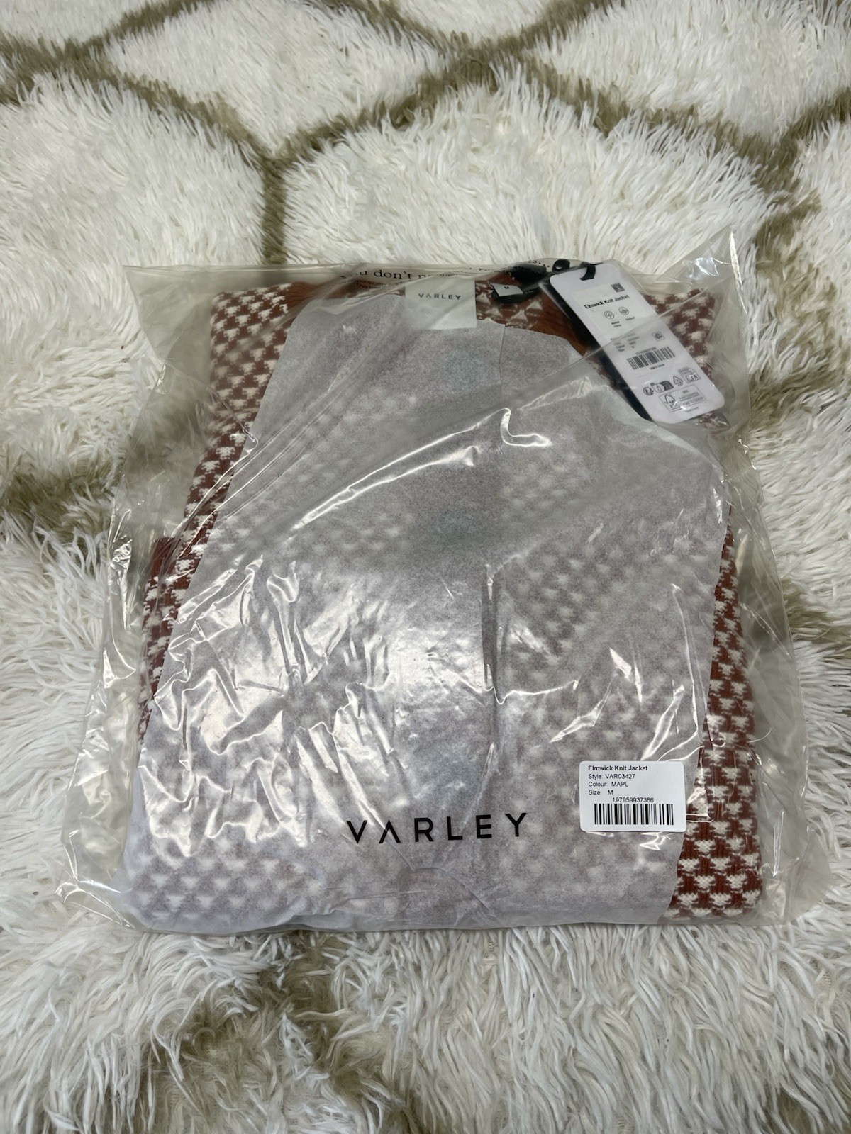 🧡*NWT*Varley Elmwick Knit Jacket 100%Cutton Jacket Women’s Size M – Maple $148