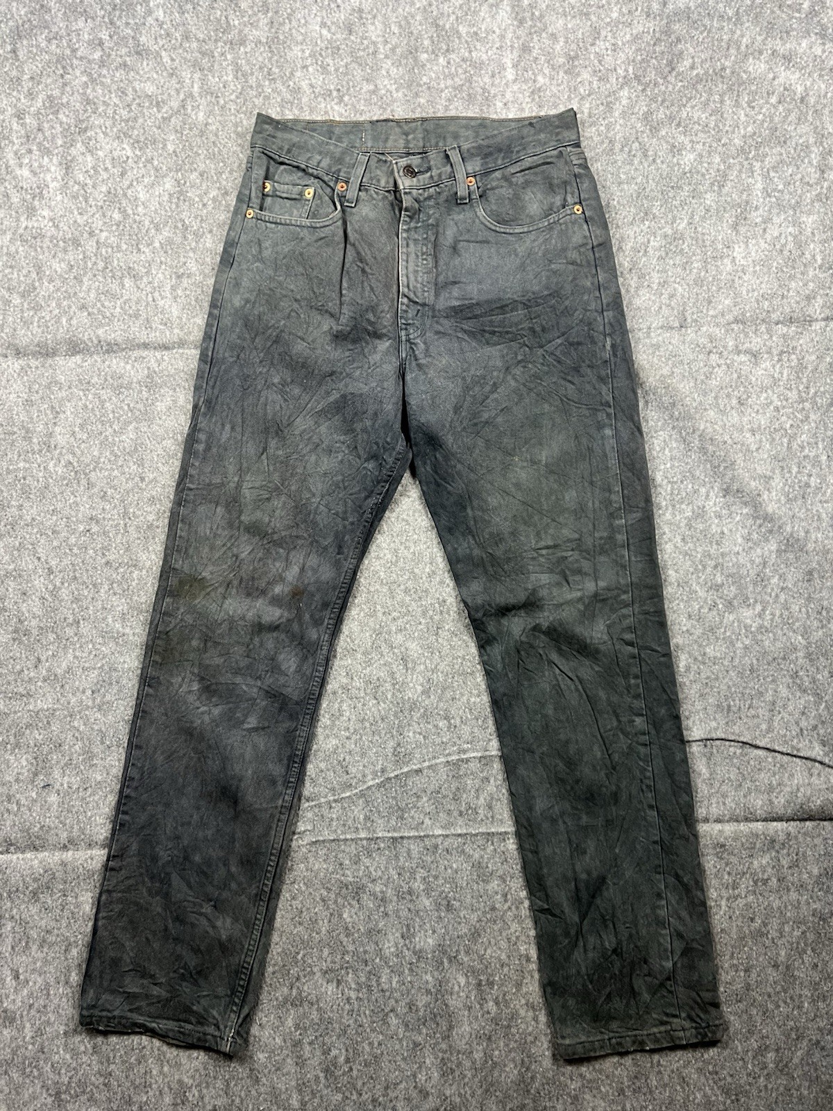 VINTAGE Levis 615 02 Men’s Orange Tab Gray/Black Fit Straight Leg Jeans Sz 32×32