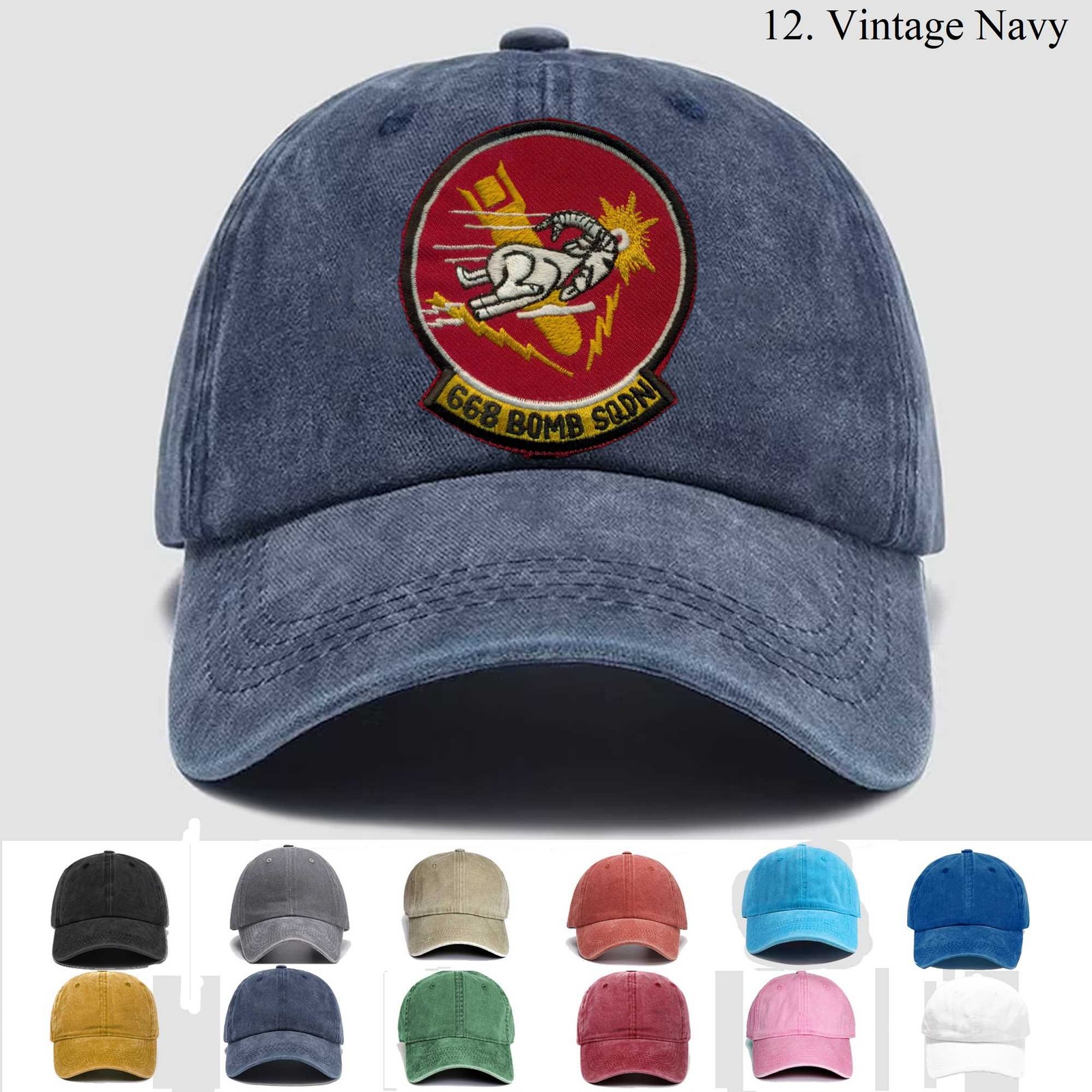 Customized Personalization Embroidered Hat 668th Bomb Squadron, Trucker Hat