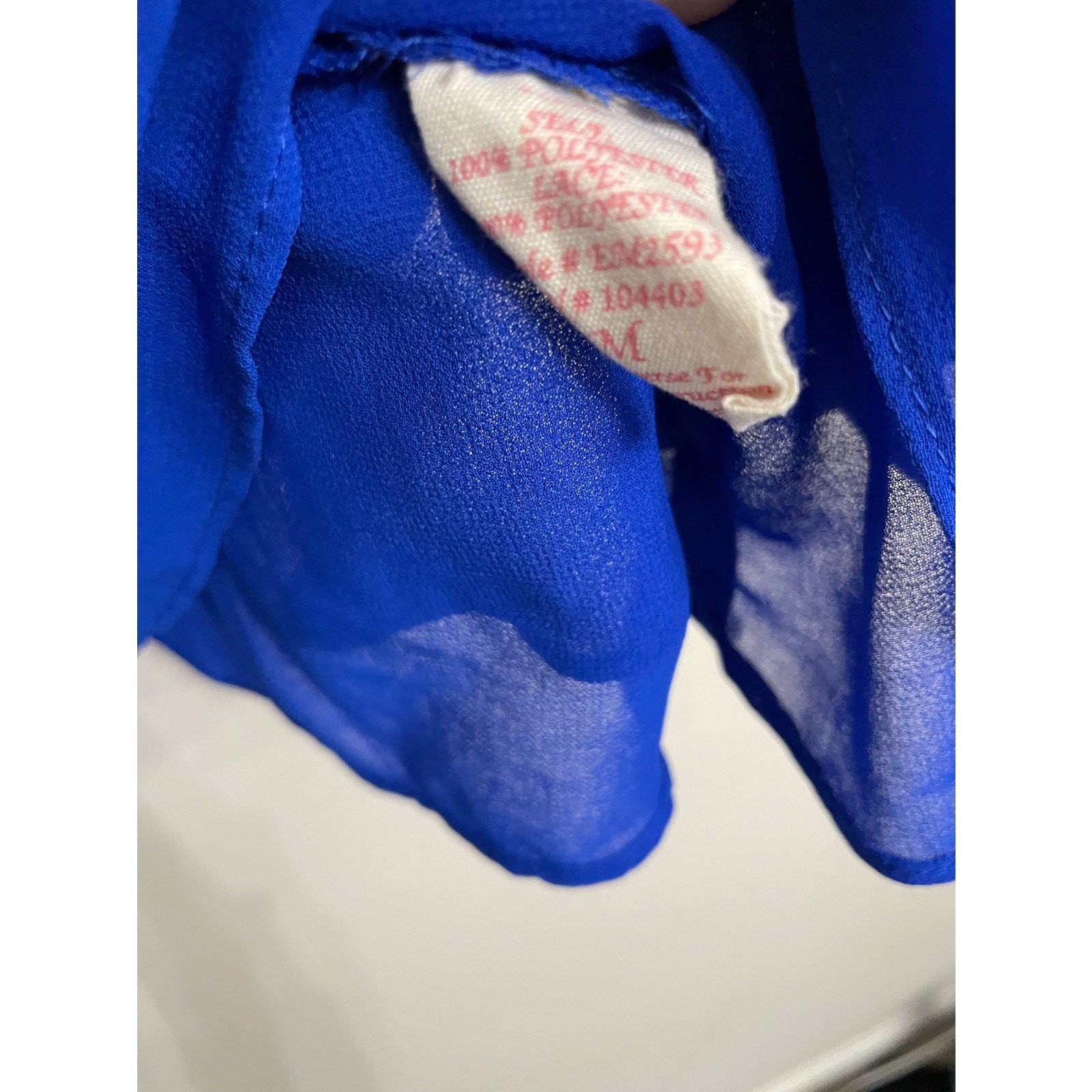 Blue Flowy Tank Chiffon Layers SZ M Womens E Hanger M Bright Royal