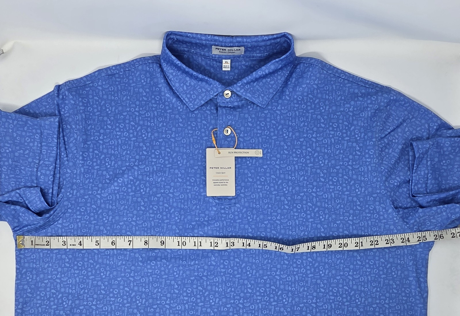 NEW Peter Millar Summer Comfort Polo Shirt Men’s XL Blue Golf Party Crown Sport