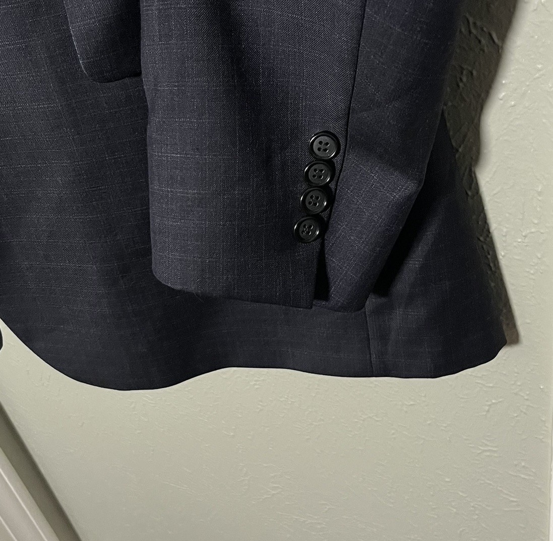 Hickey Freeman Milburn 42R Gray Plaid Wool 2pc Suit FF Pants 34×30 USA Made