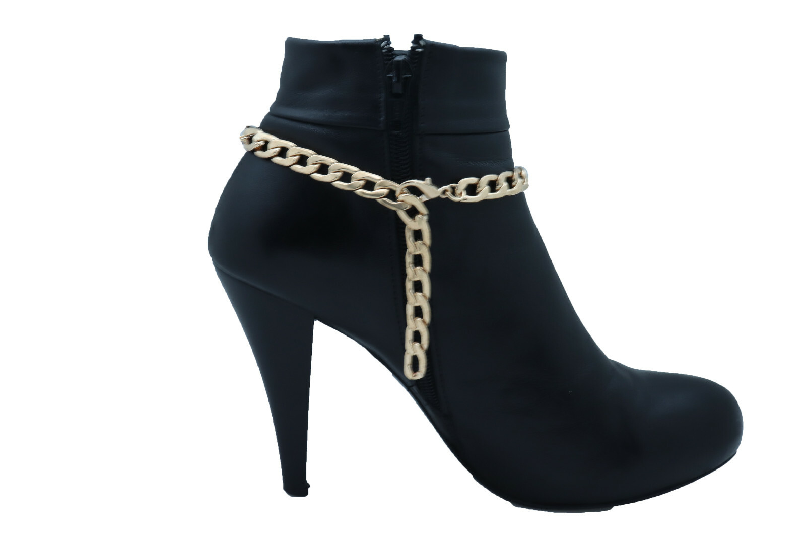 Women Gold Color Metal Chain Boot Bracelet Western Shoe Anklet Arrow Bling Charm