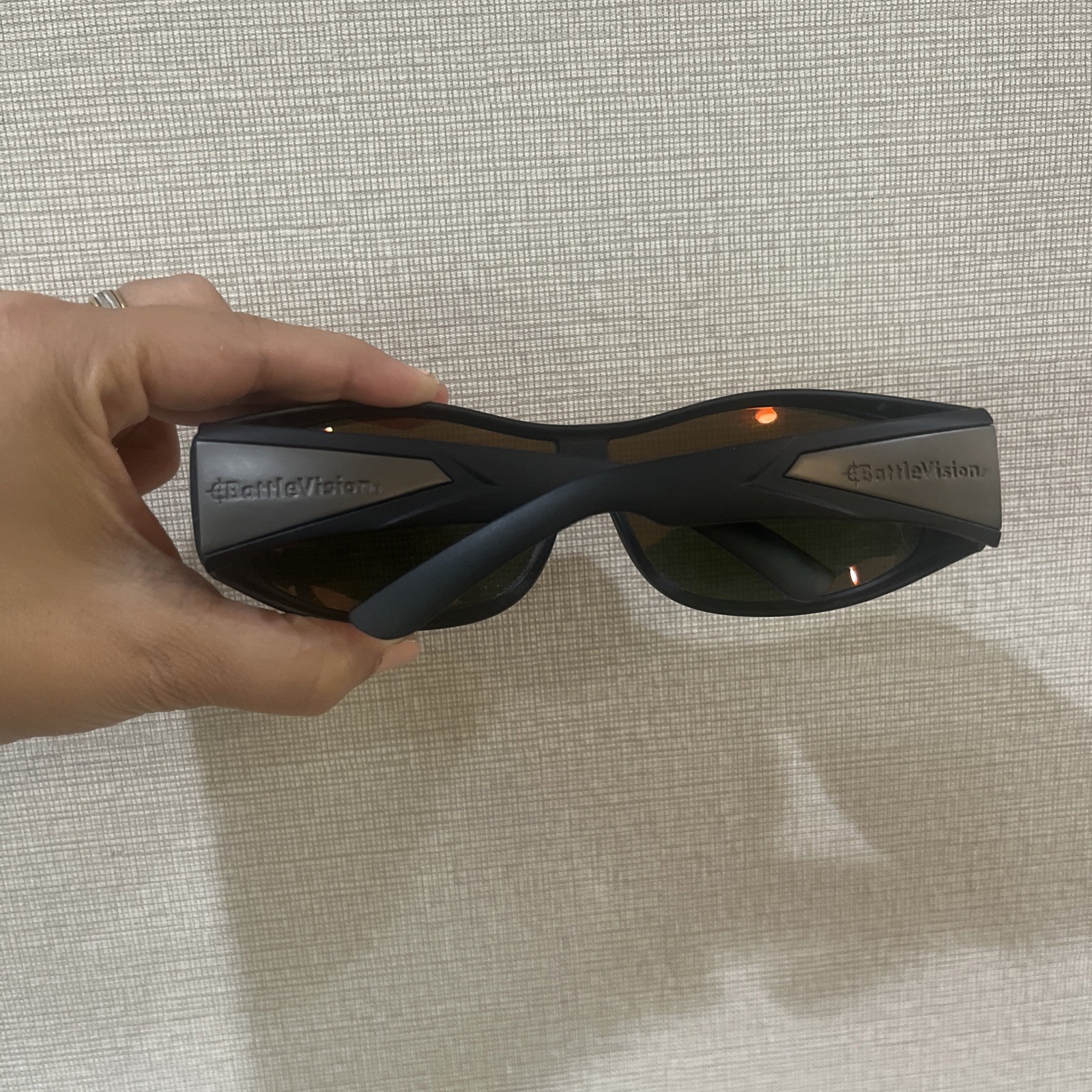 BattleVision Storm Wraparound Driving Sunglasses Black Frame Mirrored HD Lens