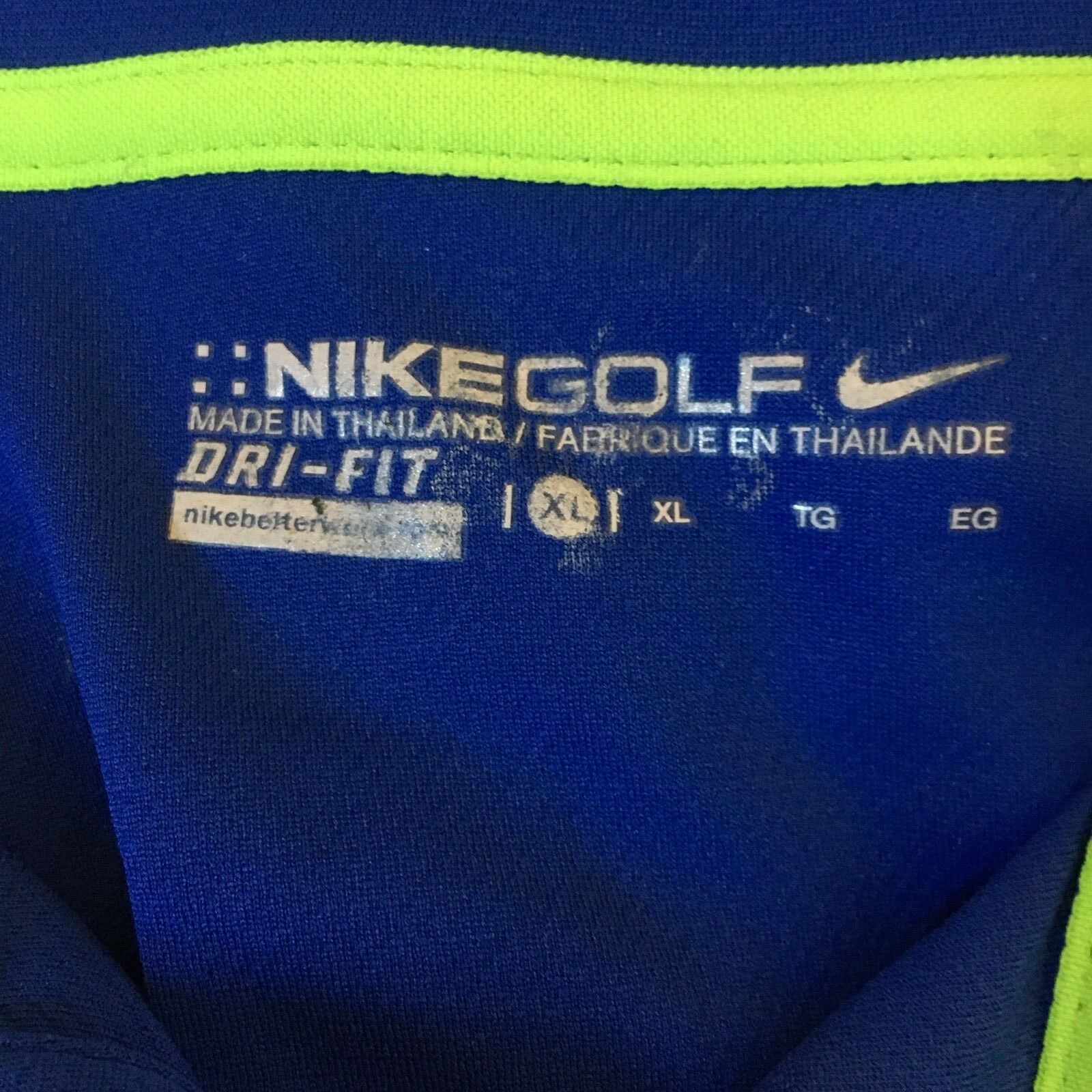NIKE GOLF Dri-FIT Men Size XL Blue Short Sleeve Athletic Polo Shirt