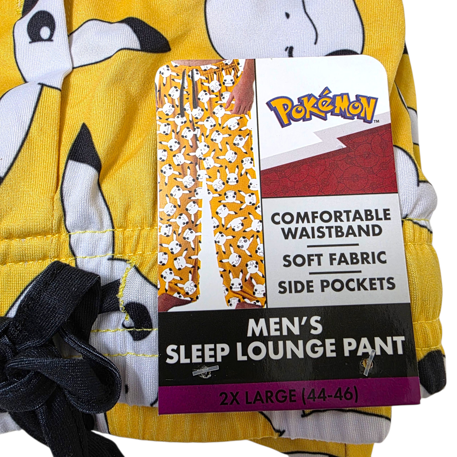 Pokemon Pikachu Pajama Pants Men’s Size 2XL (44-46) PJ Bottoms Elasticized Waist