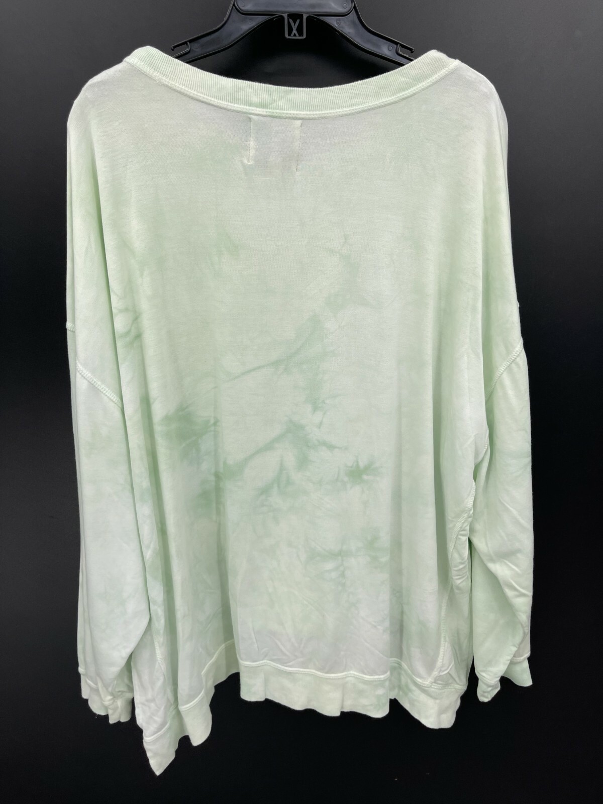 Found LA Sweatshirt Womens Large Green Tie Dye Pullover Soft Hi Low Hem