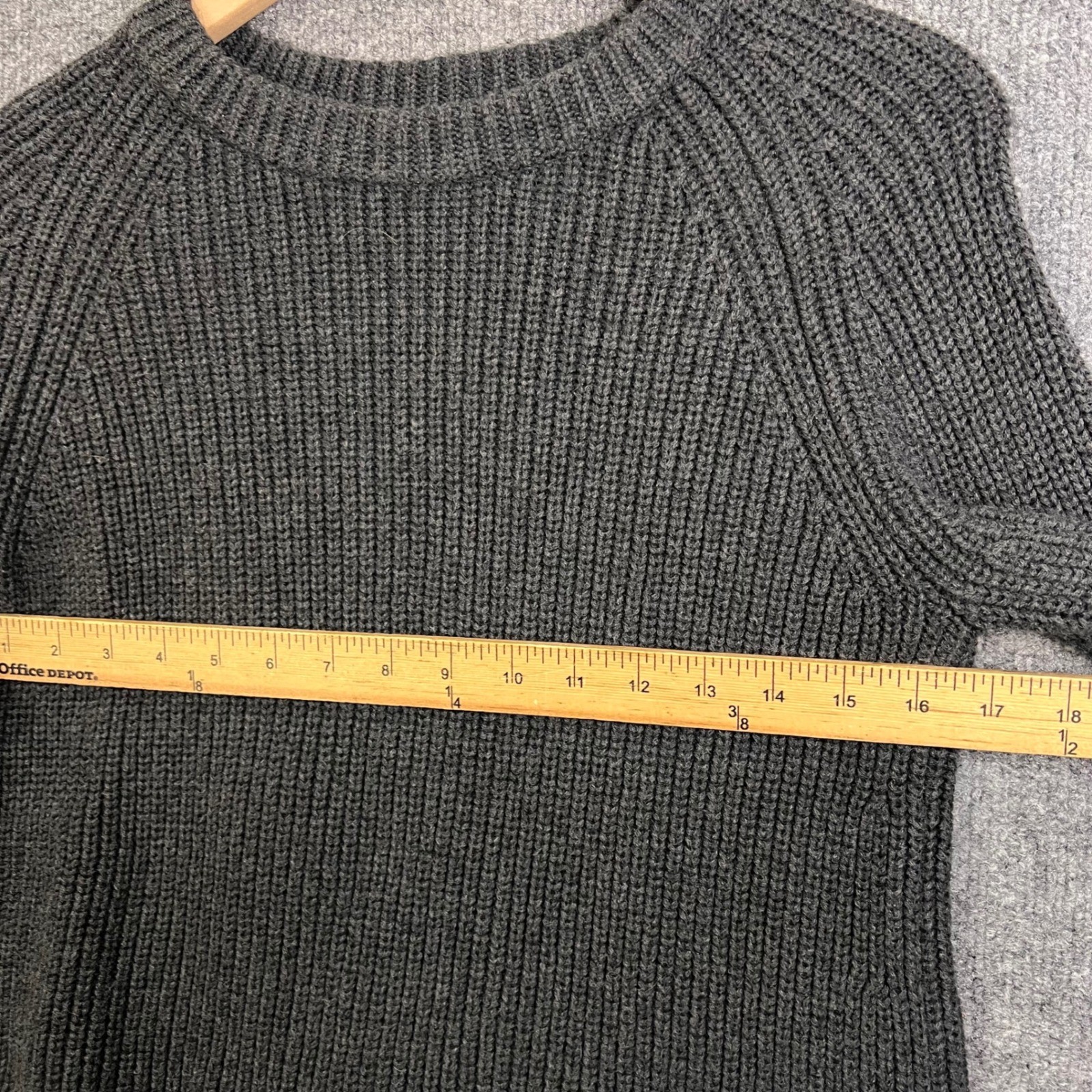 Quince Shaker Stitch Sweater Womens M Gray Excellent Organic Cotton Raglan Crew