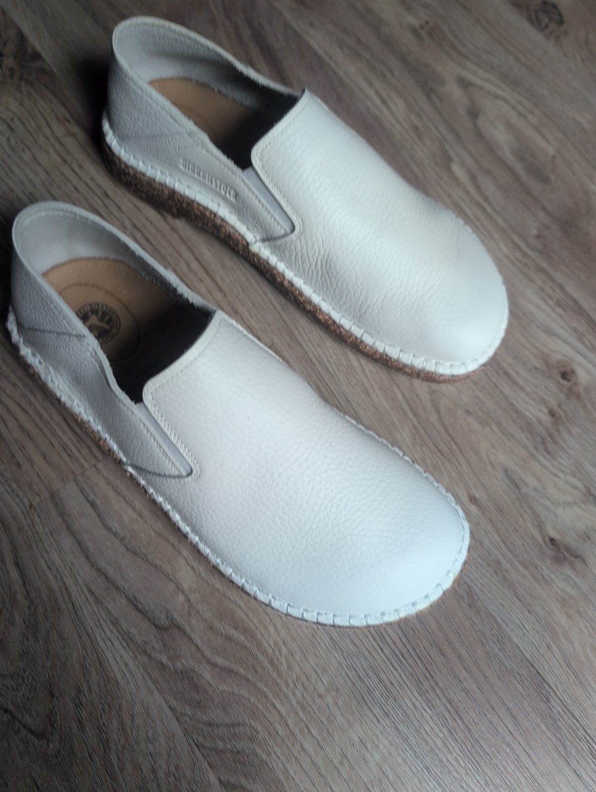Birkenstock Callan Slip On Convertible Leather Shoes Womens 7-7.5 Eu 38 White