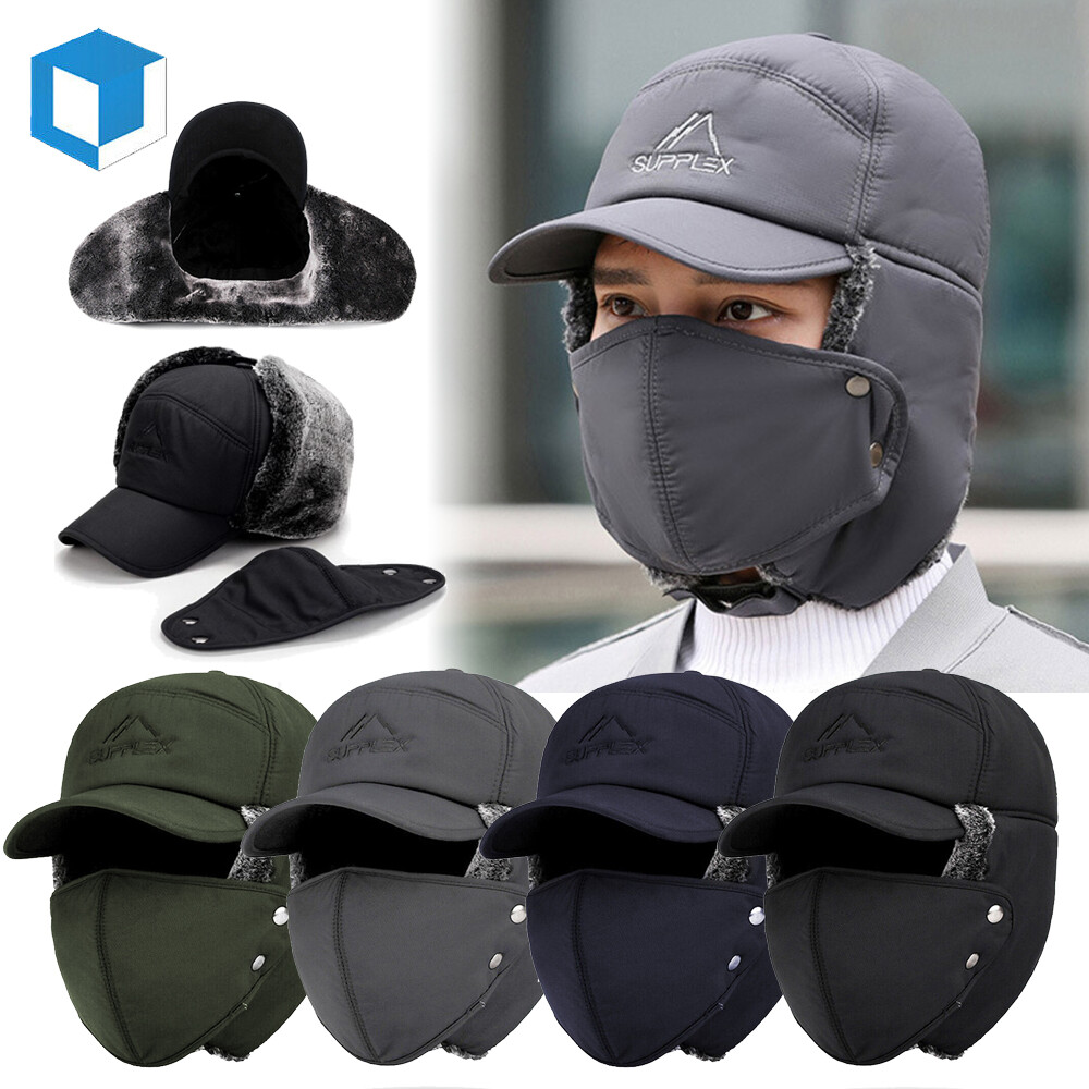 Men Women Winter Ear Flap Trapper Avaitor Warm Hat Ushanka Baseball Cap Thermal