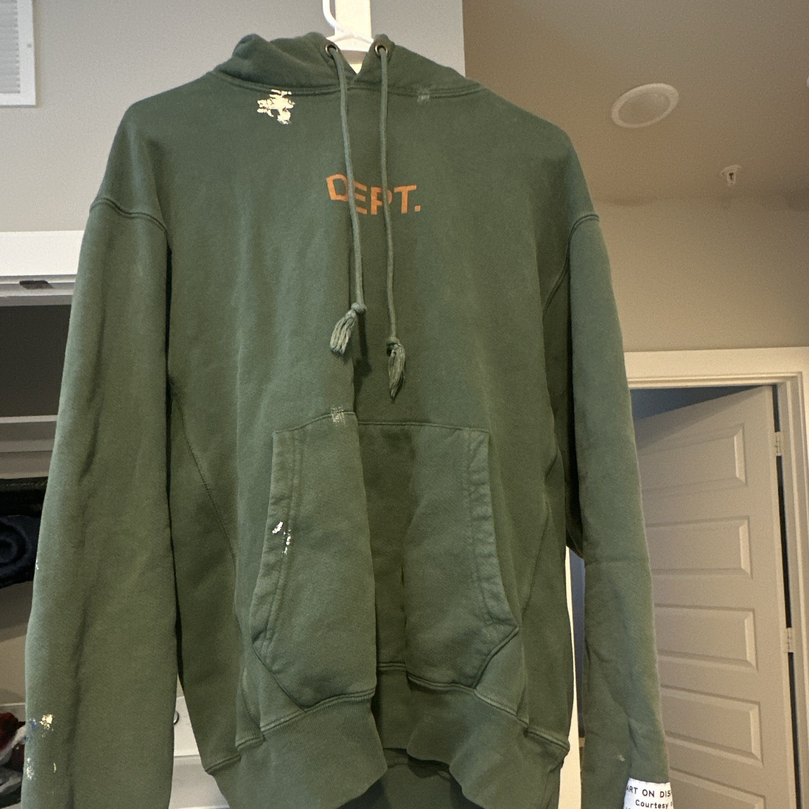 Gallery Dept. Men’s M Green Graphic Print Pullover Hoodie w/ Pockets