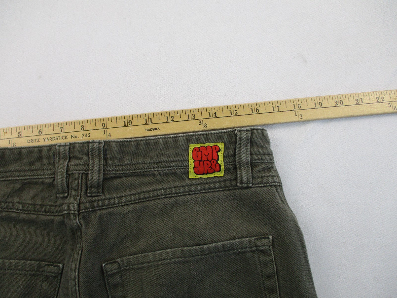 Empyre Baggy Jeans Men’s Size 32 Green Relaxed Fit Denim Y2K 32×30