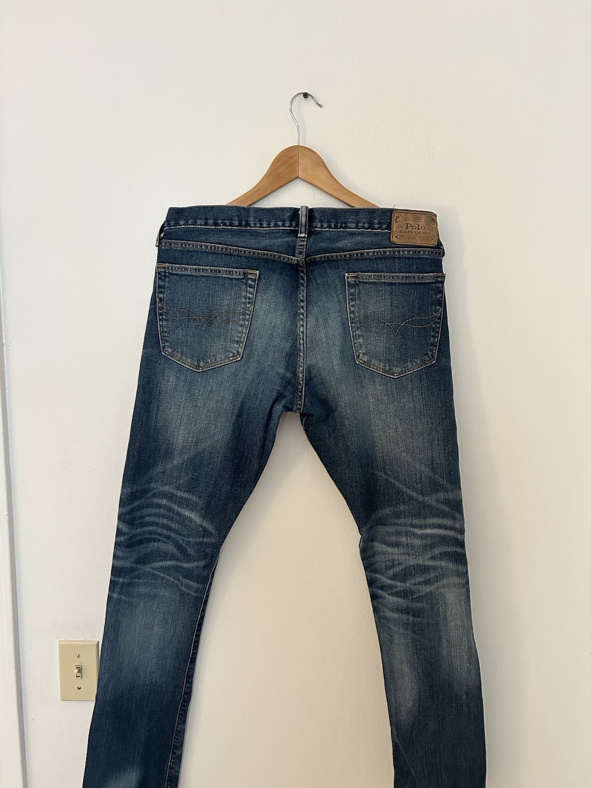 Polo Ralph Lauren Men’s Varick Slim Straight Blue Medium Wash Denim Jeans 32