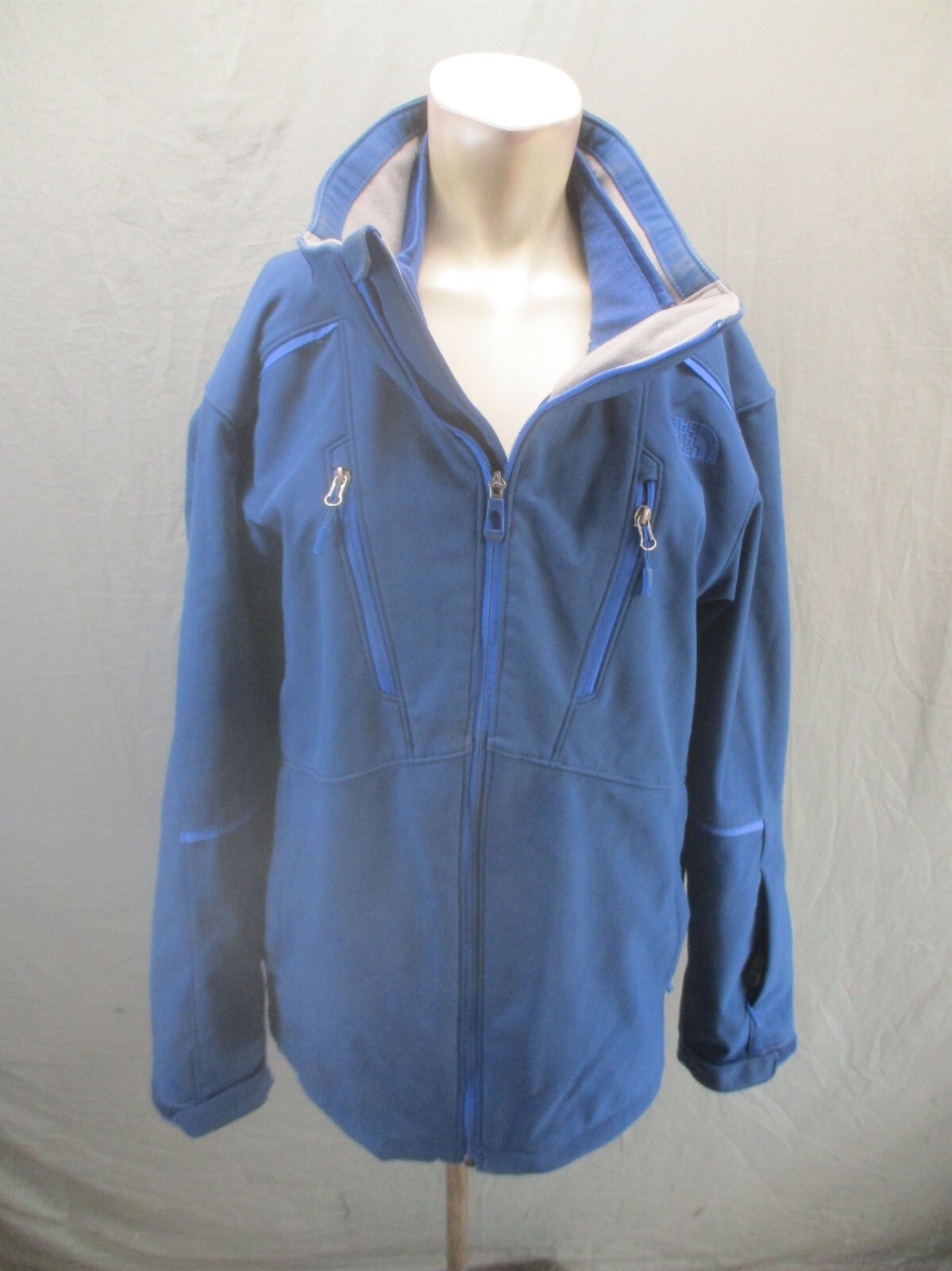 The North Face Size L Men Blue Full Zip Stand Collar 3-in-1 Softshell Jacket 477