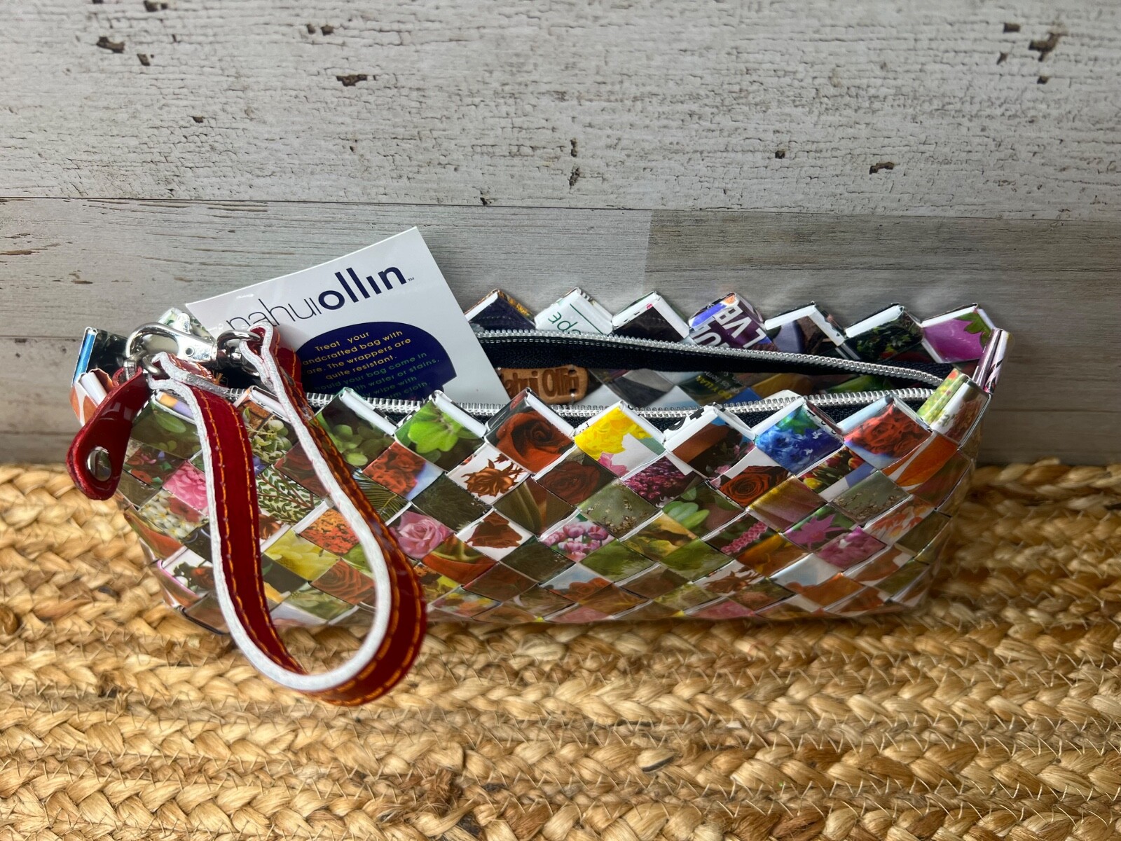 NWT Nahui Ollin Candy Wrapper Purse Wristlet Clutch Bag Recycled Artsy Colorful