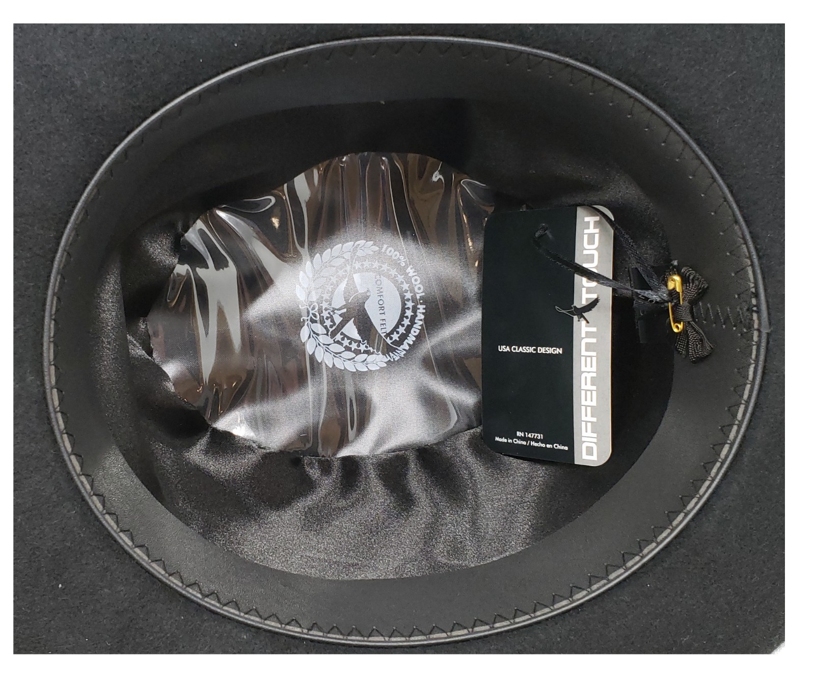 Different Touch 100% Wool Felt Derby Bowler with Removable Feather Fedora Hats