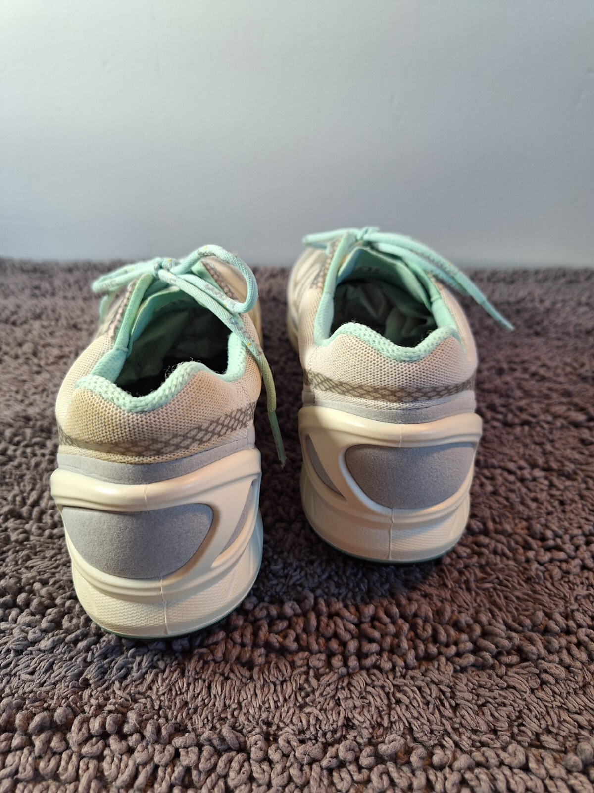 Ecco Biam Sneakers Womans 8 Gray Mint Green Crossfit Athletic Athlesier Active
