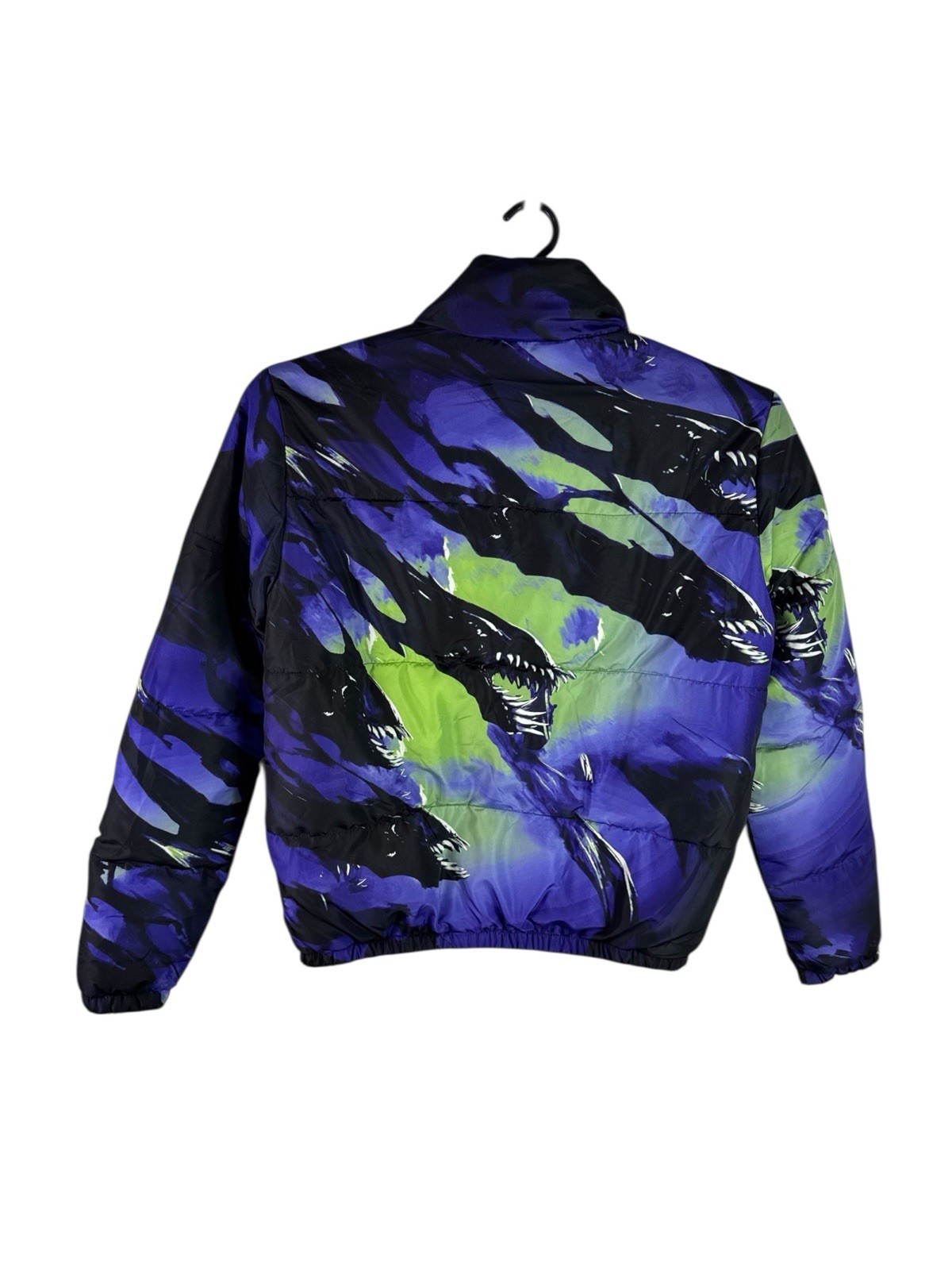 Marvel Venom Men’s S Puffer Jacket Black Purple Graphic NWOT