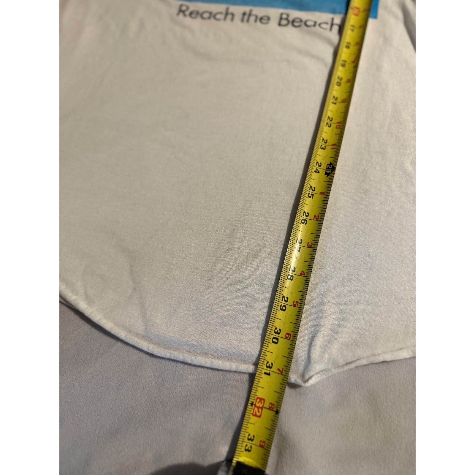 The Fixx Reach the Beach Tour 83 Baseball Tee Blue White Y2K Augusta XL