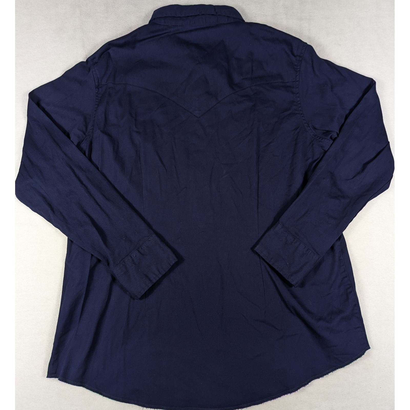 Wrangler Retro Womens Navy Blue Western Pearl Snap Shirt LW3128M XXL