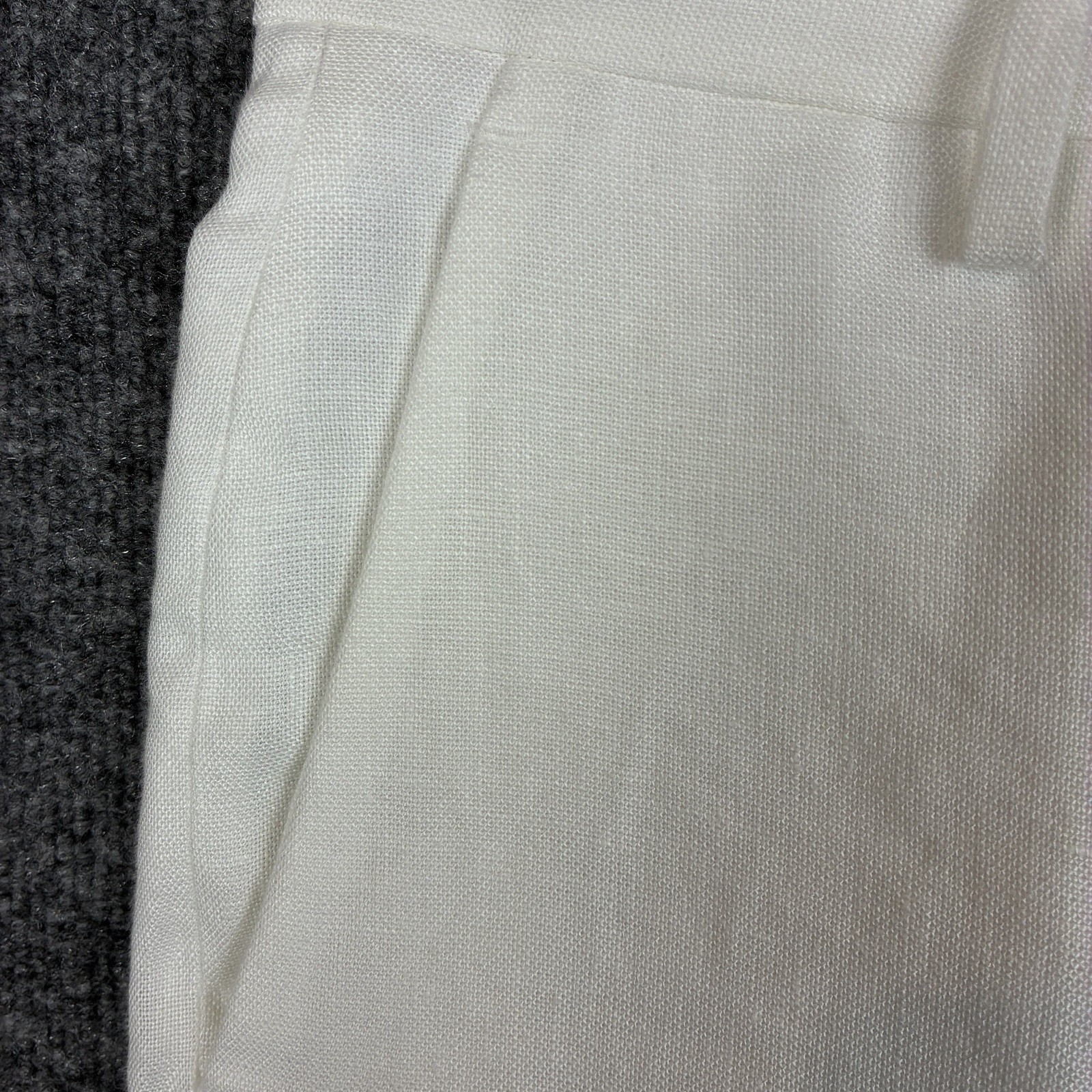 Baird McNutt Murano Linen Pants Men’s 30×30 White Chino Lined Cuffed Flat Front