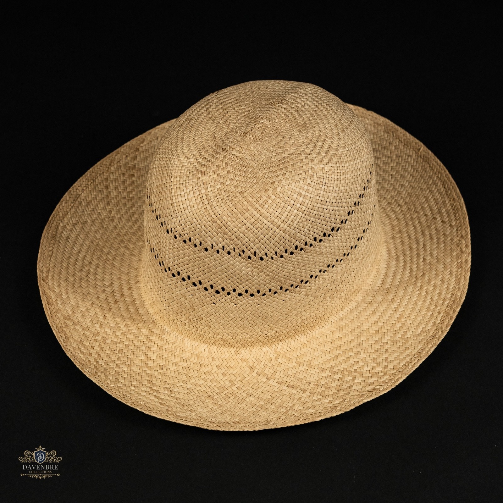 Rollable Montecristi Toquilla Palm Straw Panama Hat Natural Blocked 7 1/4