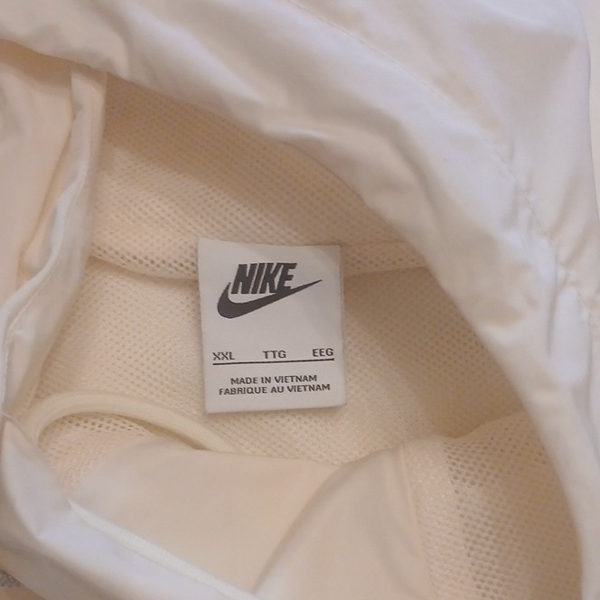 Nike Men’s Beige Hooded Half-Zip Pullover Windbreaker Jacket Polyester 2XL
