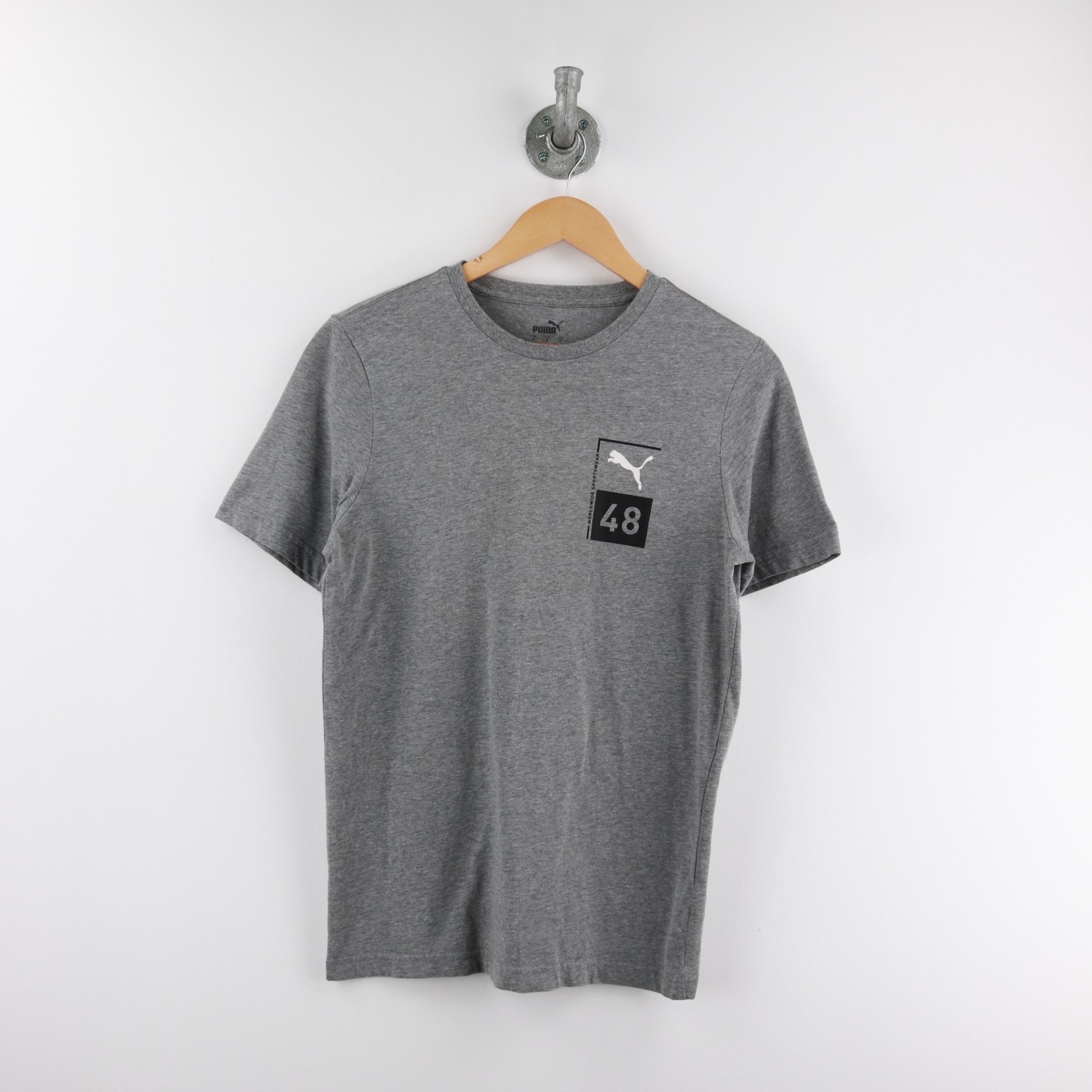 Puma T-Shirt Size S Logo Printed Grey