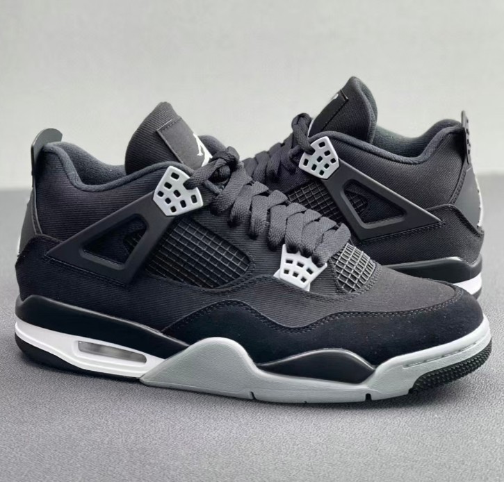 Size US 7-12 Jordan 4 SE “Black Canvas” Retro Basketball Shoes DH7138-006