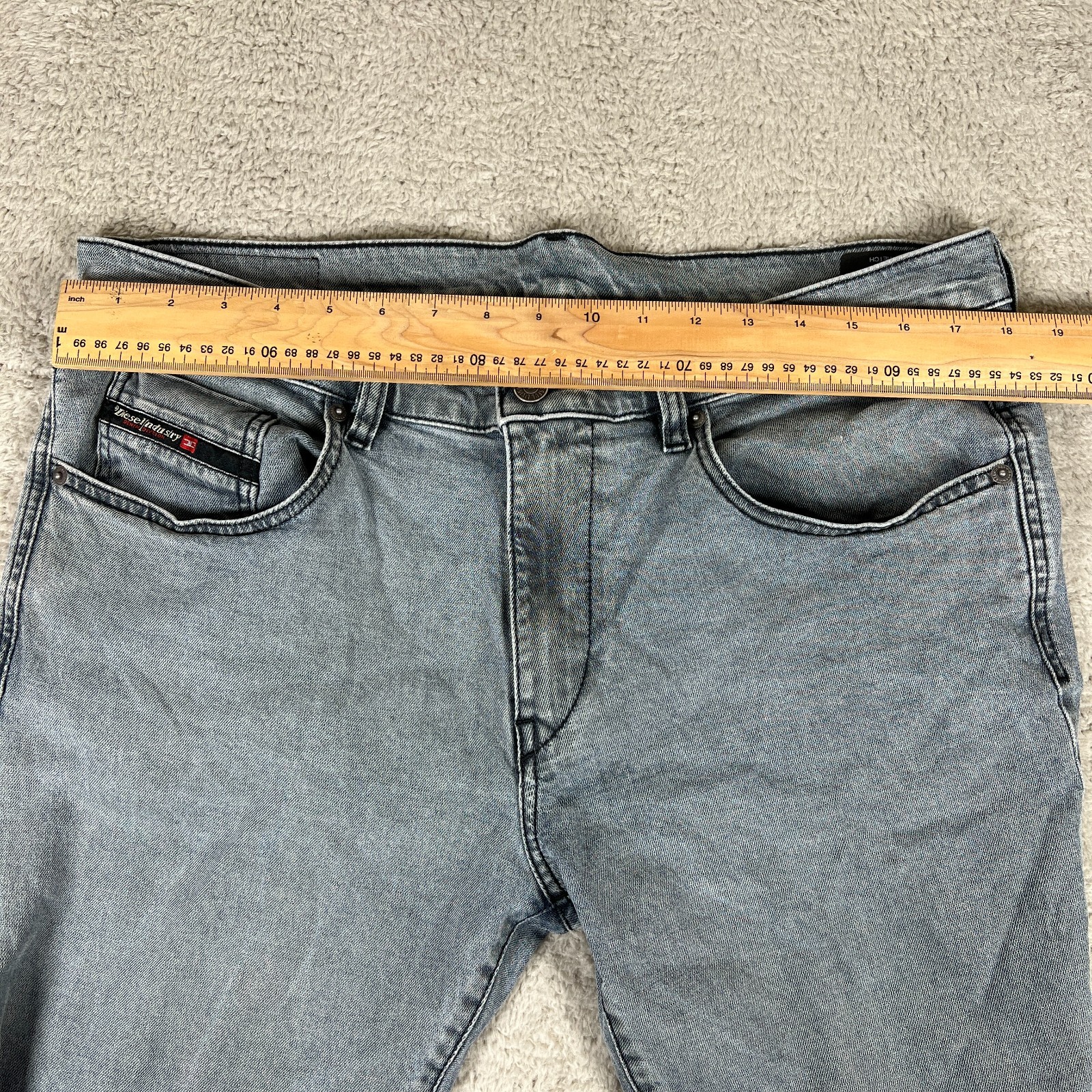 Diesel D-Strukt Slim Stretch Jeans Grey Wash W36 L32 Men’s Designer Denim