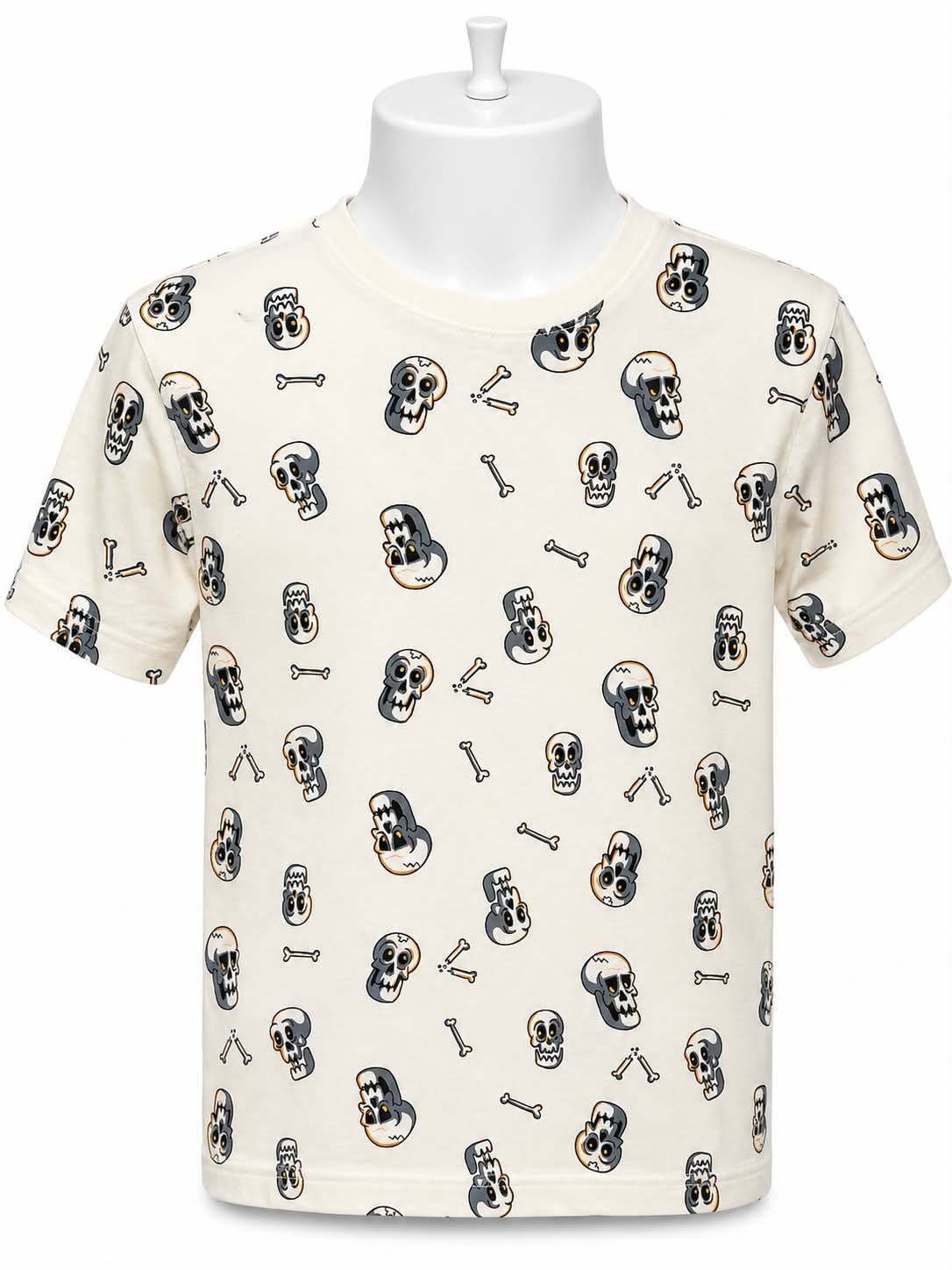NWT Old Navy Boys Skull and Bones Print Short Sleeve T-Shirt, Size M (8)