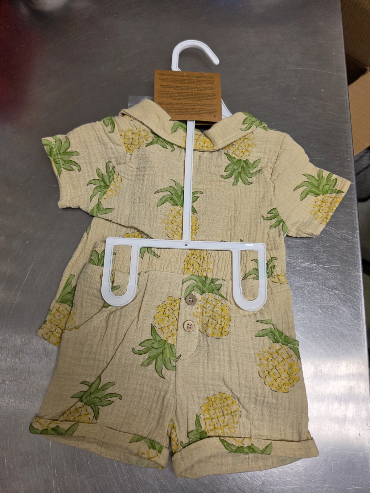 Rabbit Bear Organic Cotton Baby Outfit Pineapple Sunglasses Size 18 Months