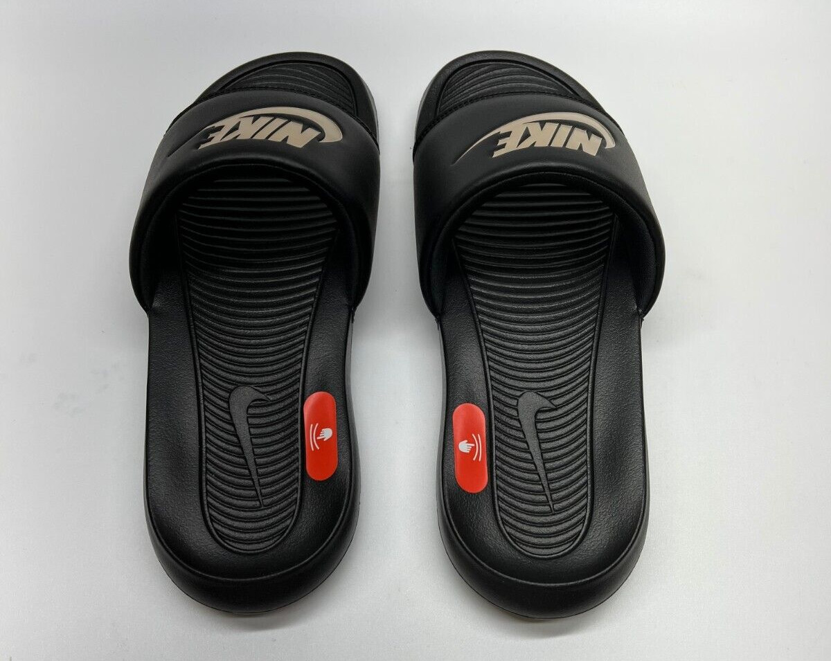 Nike Victori One Slide CN9675 006 Black Metallic Gold Sandals Shoes Mens 8
