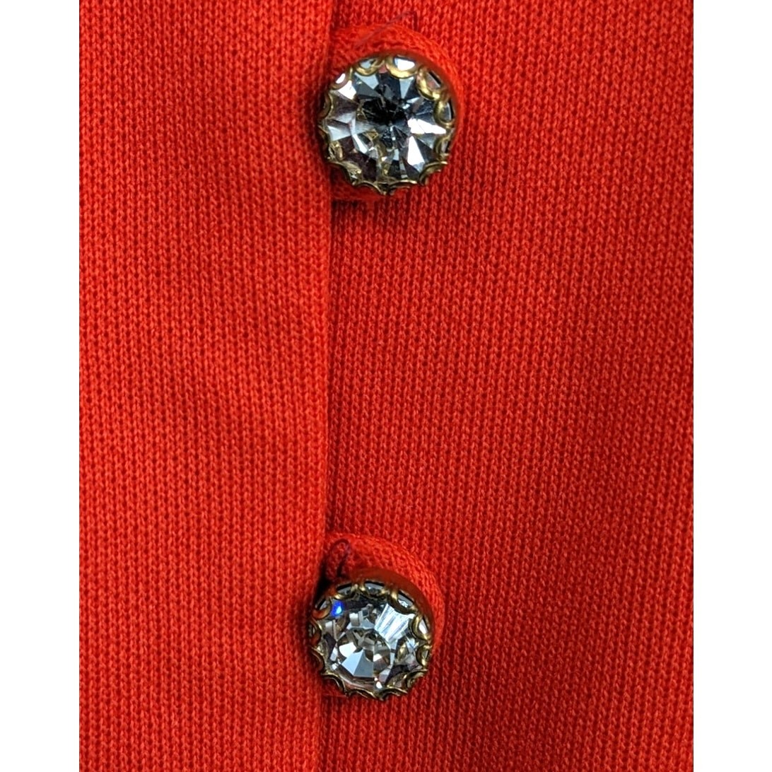 SALE Mod Vintage 60s STEPHEN O’GRADY Maxi DRESS Choker Collar Rhinestone Buttons