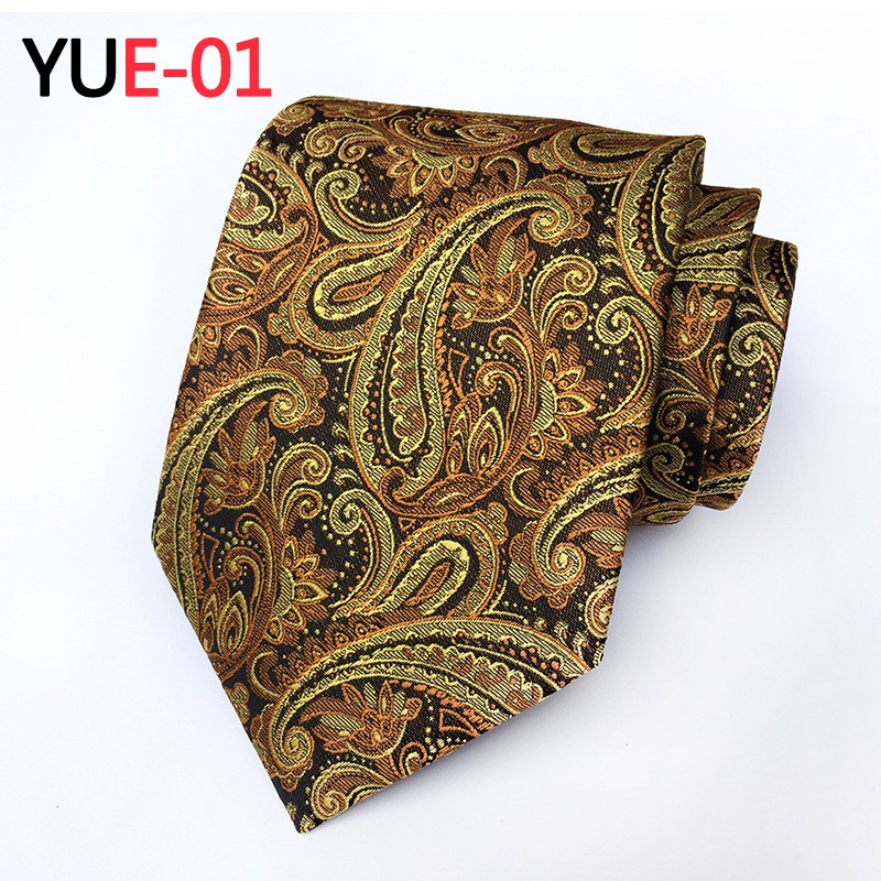 Men’s Business Striped Tie 8cm Paisley Jacquard Floral Necktie Wedding Prom