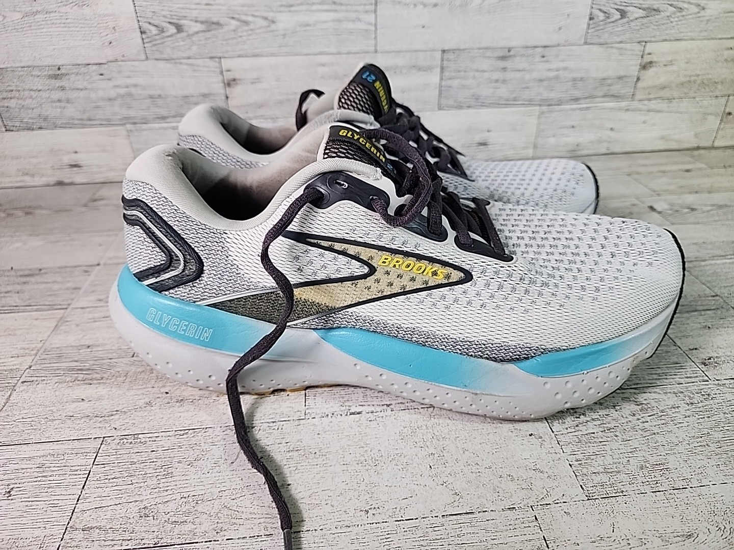 Brooks Glycerin 21 Men’s Size 8.5 Coconut Forged Iron Running Shoes 1104191D184
