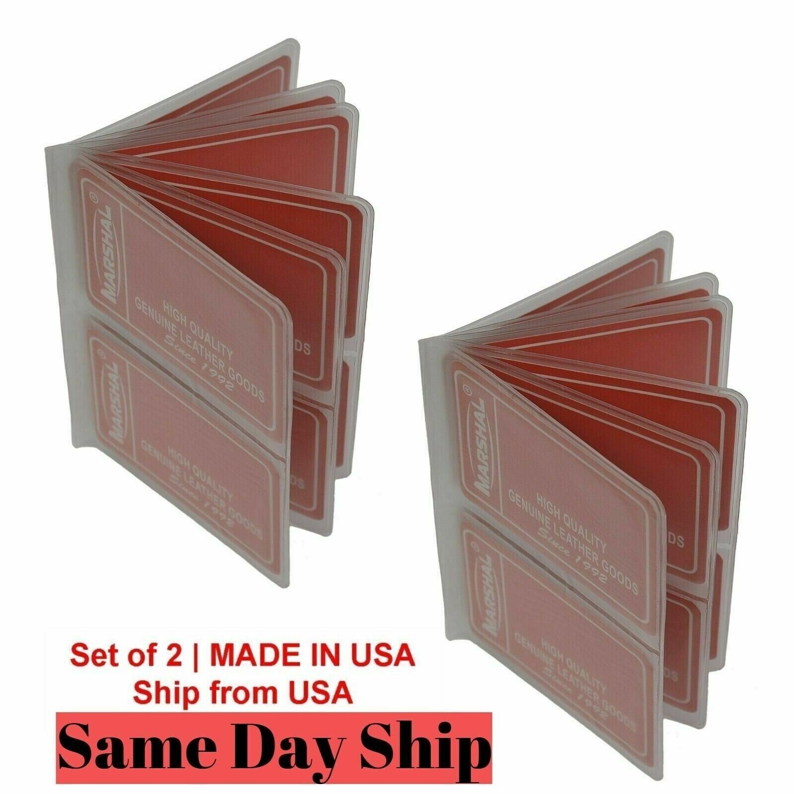 Set of 2 Heavy Duty Vinyl 6 Pages Hipster Mens Wallet Inserts New MADE IN USA